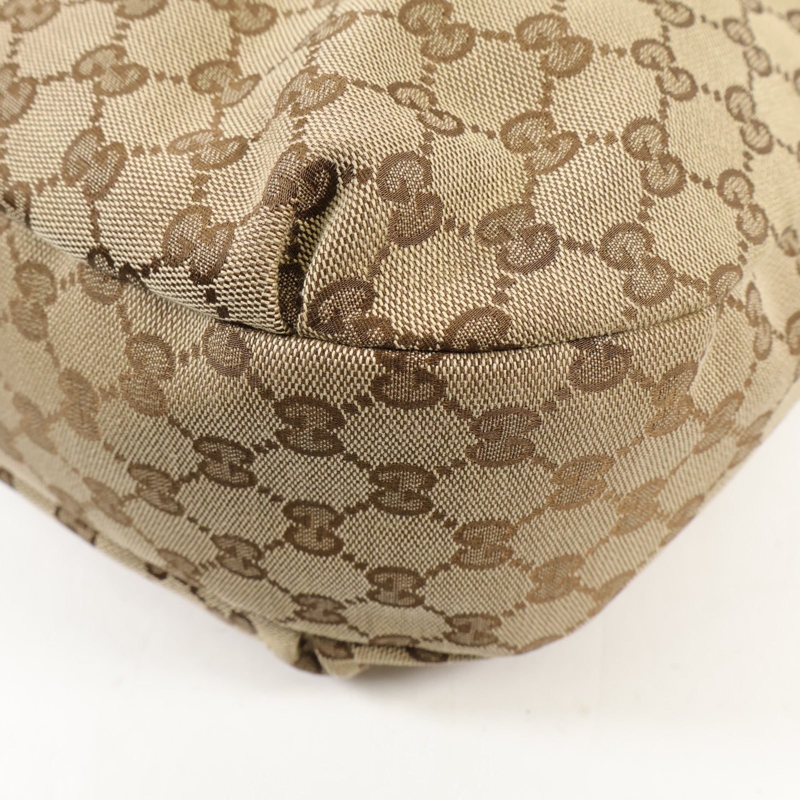 GUCCI 帆布GG Web Hobo金扣肩背袋