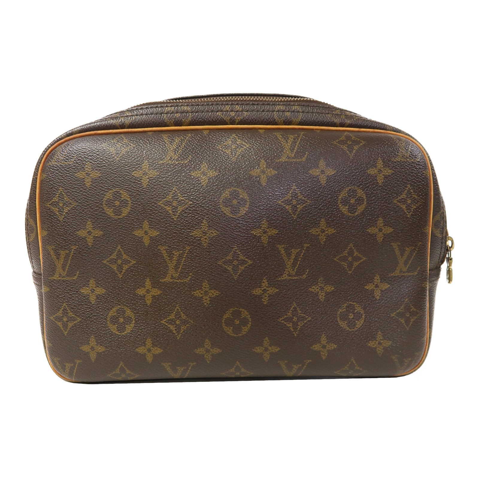 LOUIS VUITTON Monogram Reporter PM金扣肩背袋啡色