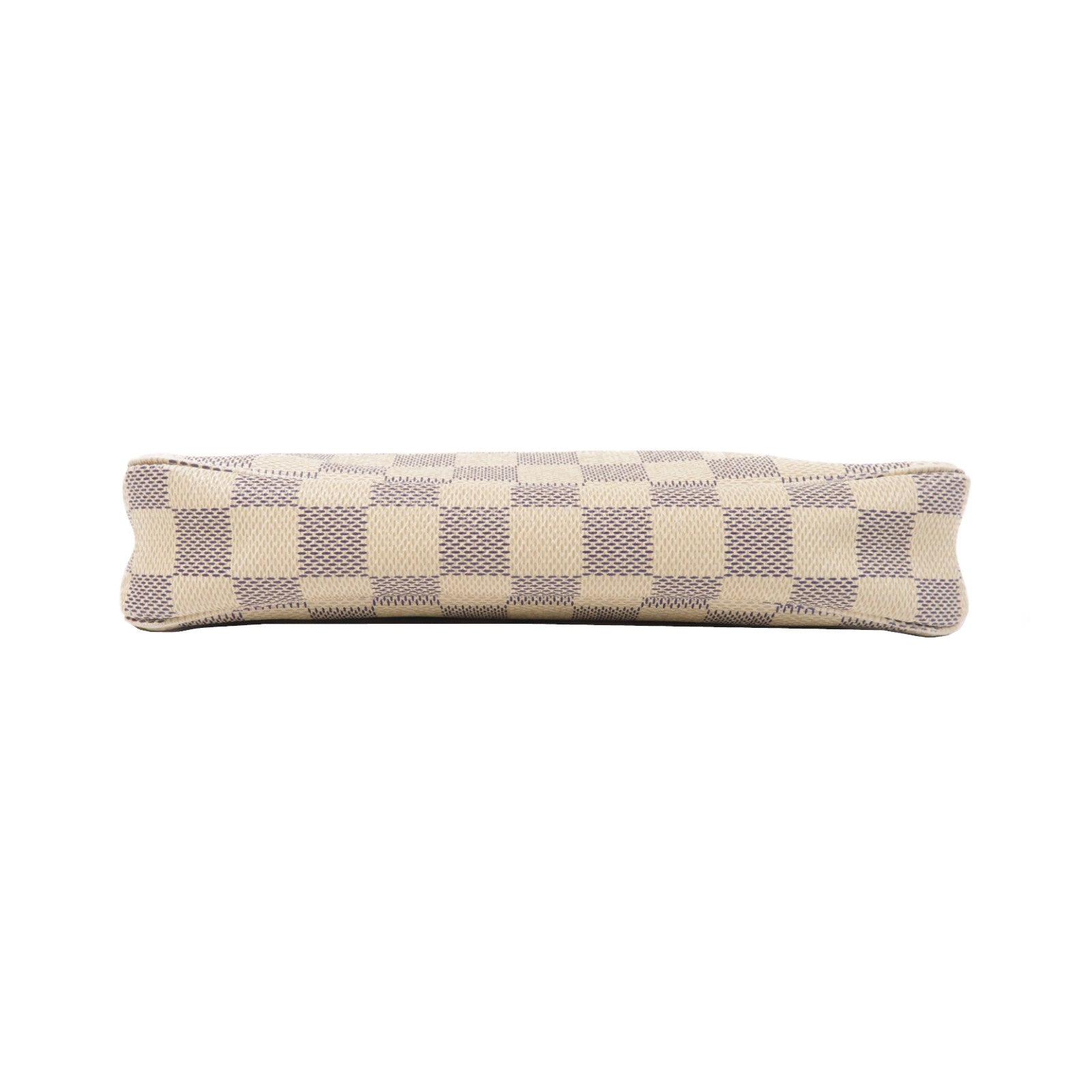 LOUIS VUITTON Damier Azur Pochette Accesoires金扣手挽袋米色