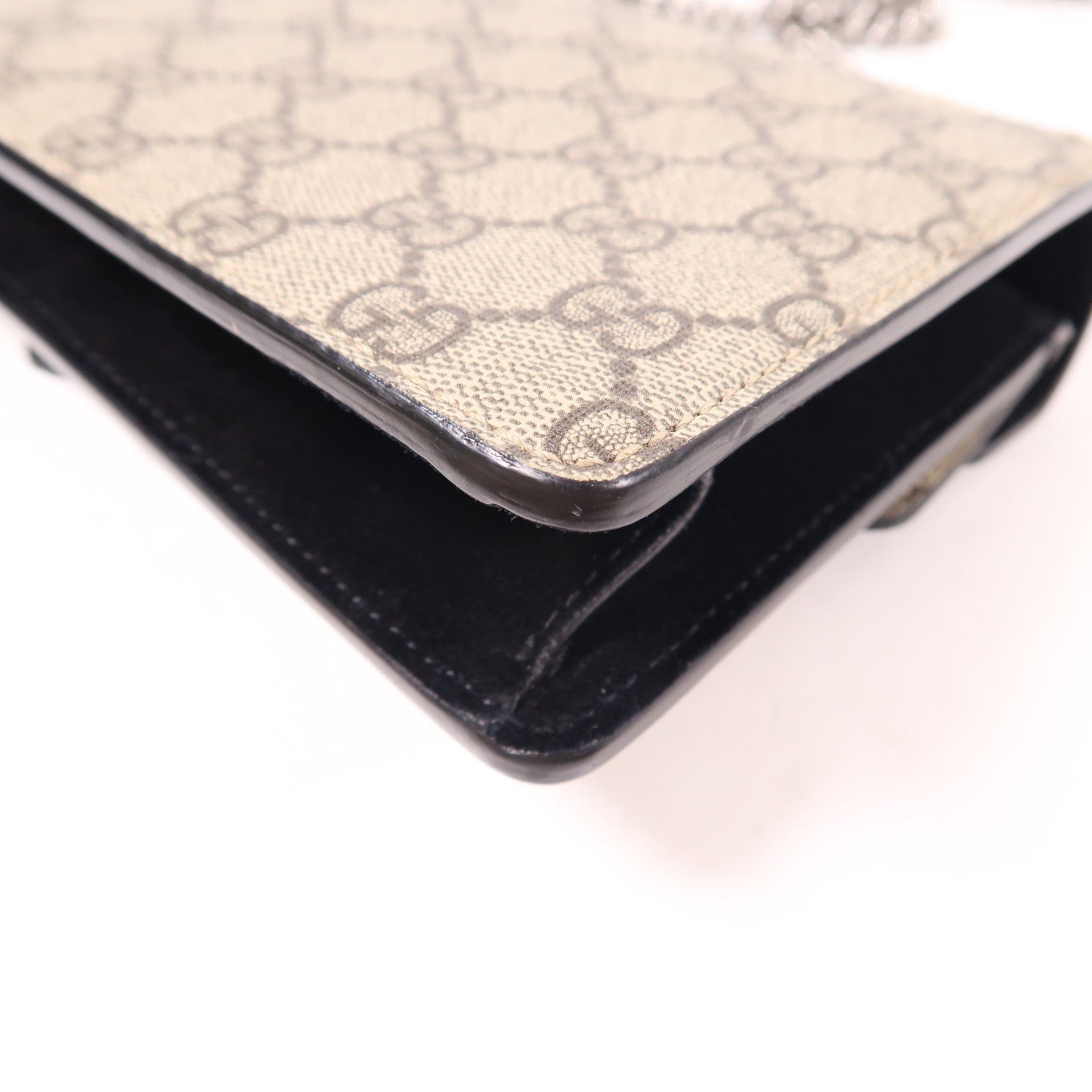 GUCCI 塗層帆布Dionysus GG Supreme Shoulder Bag銀扣鏈帶肩背袋