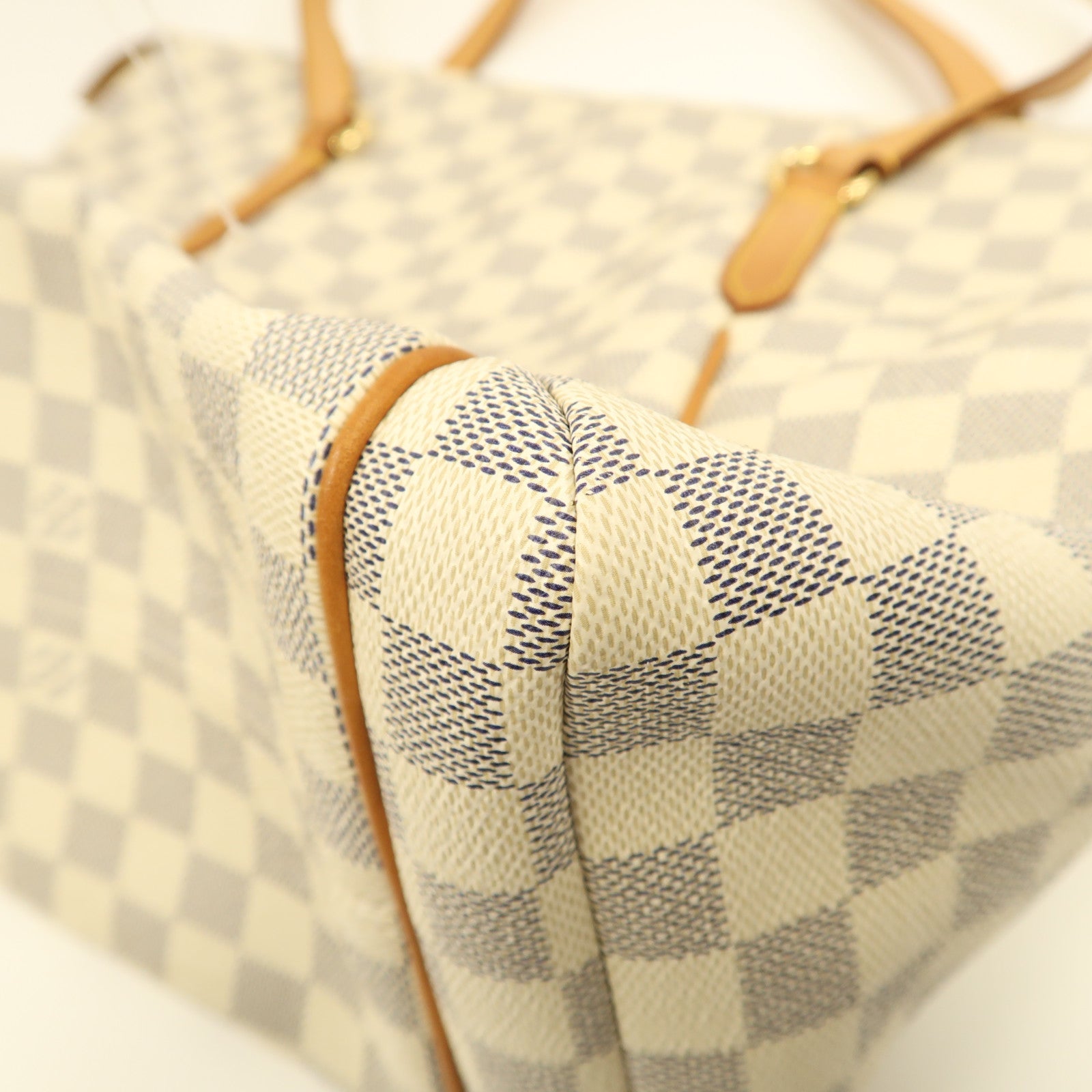 LOUIS VUITTON Damier Azur Totally MM銀扣肩背袋白色