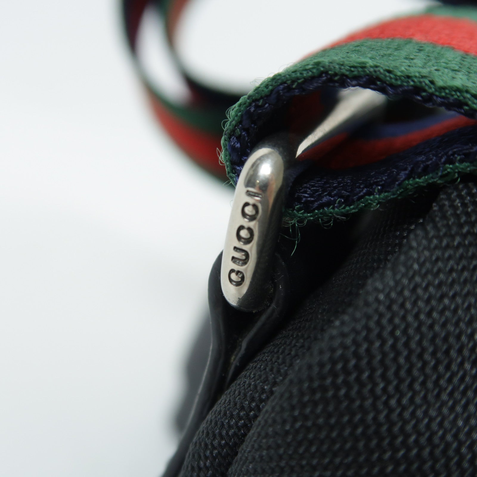 GUCCI 尼龍Shoulder Bag銀扣肩背袋