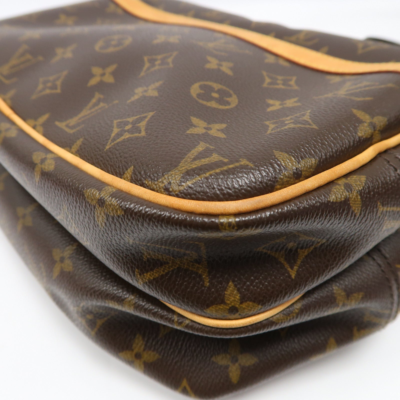 LOUIS VUITTON Monogram Reporter PM金扣肩背袋啡色