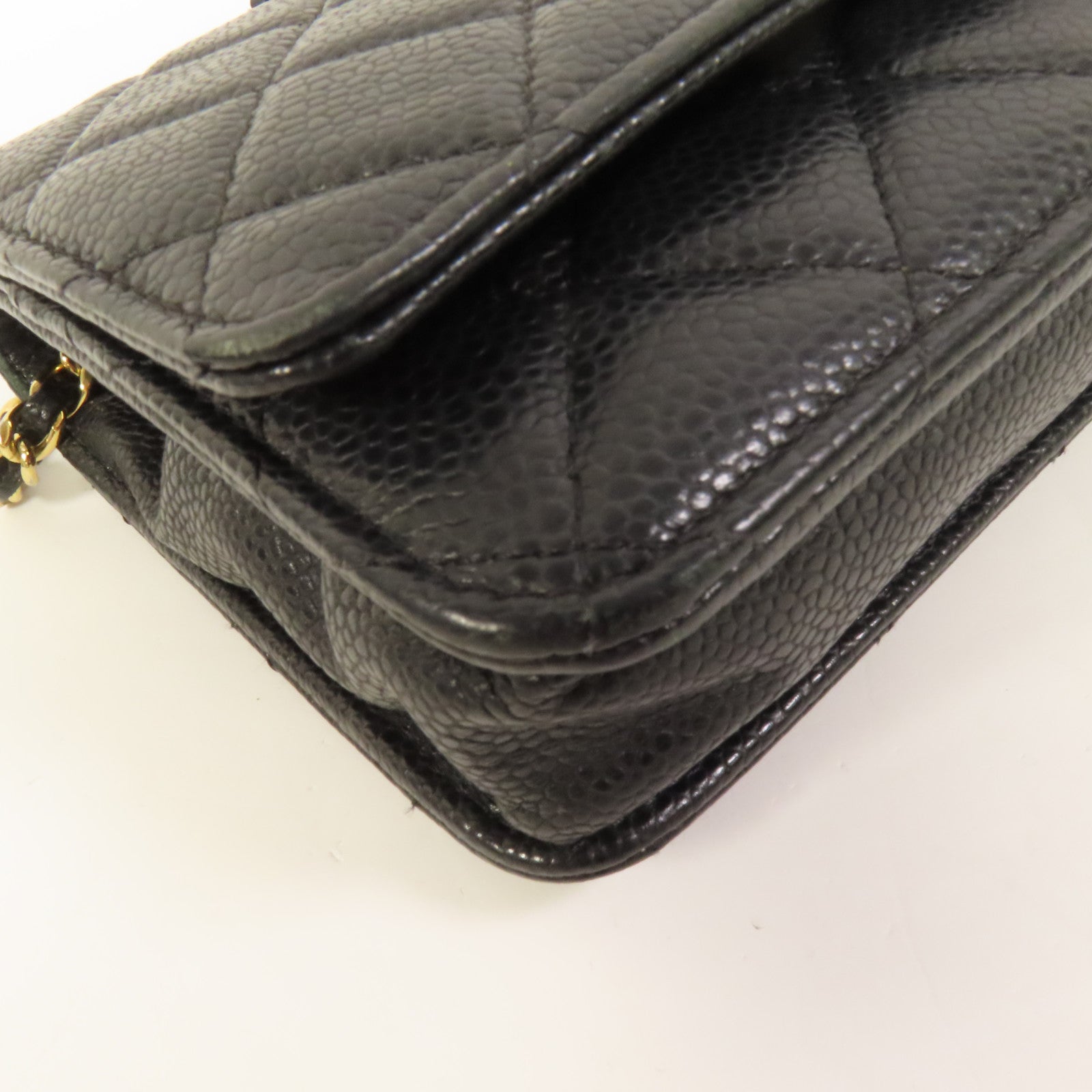 CHANEL 牛皮皮革WOC Wallet On Chain金扣鏈帶肩背袋