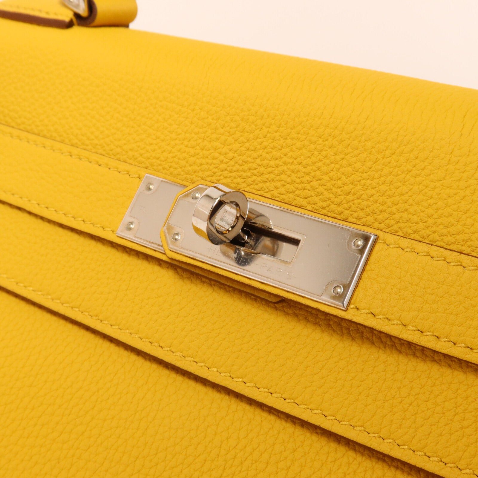 HERMES Togo皮革Kelly II 28手挽肩背兩用袋Jaune Ambre