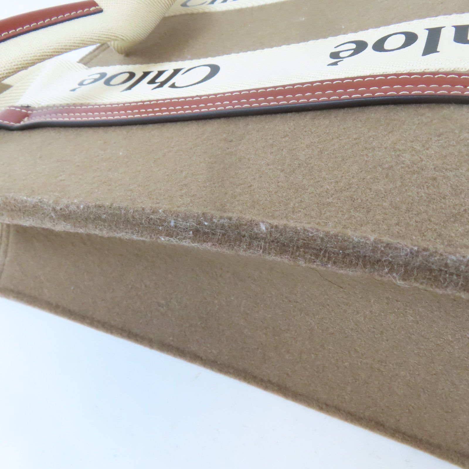 Chloe 聚酯纖維Woody Tote Bag金扣手挽袋啡色