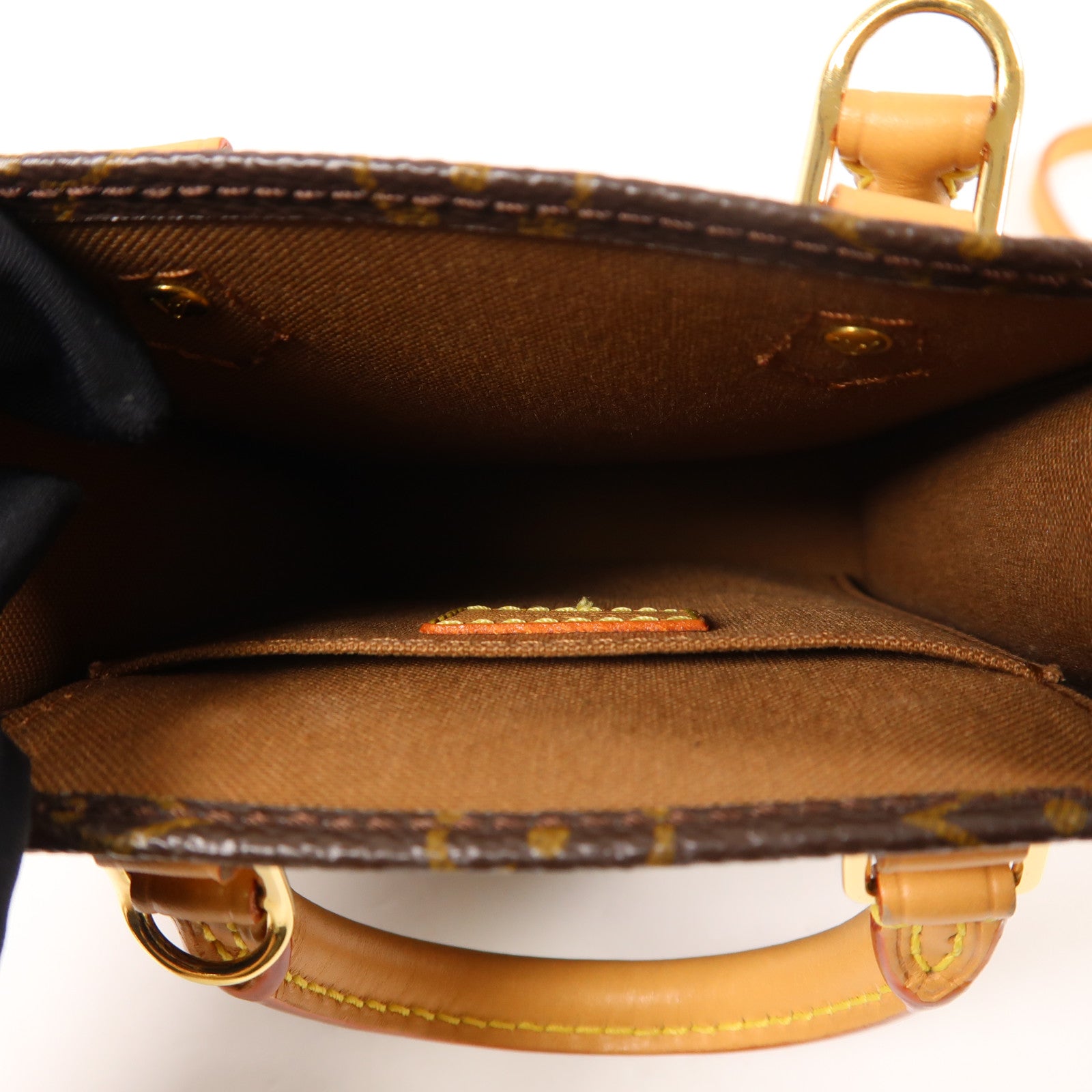 LOUIS VUITTON Monogram Petit Sac Plat金扣手挽肩背兩用袋