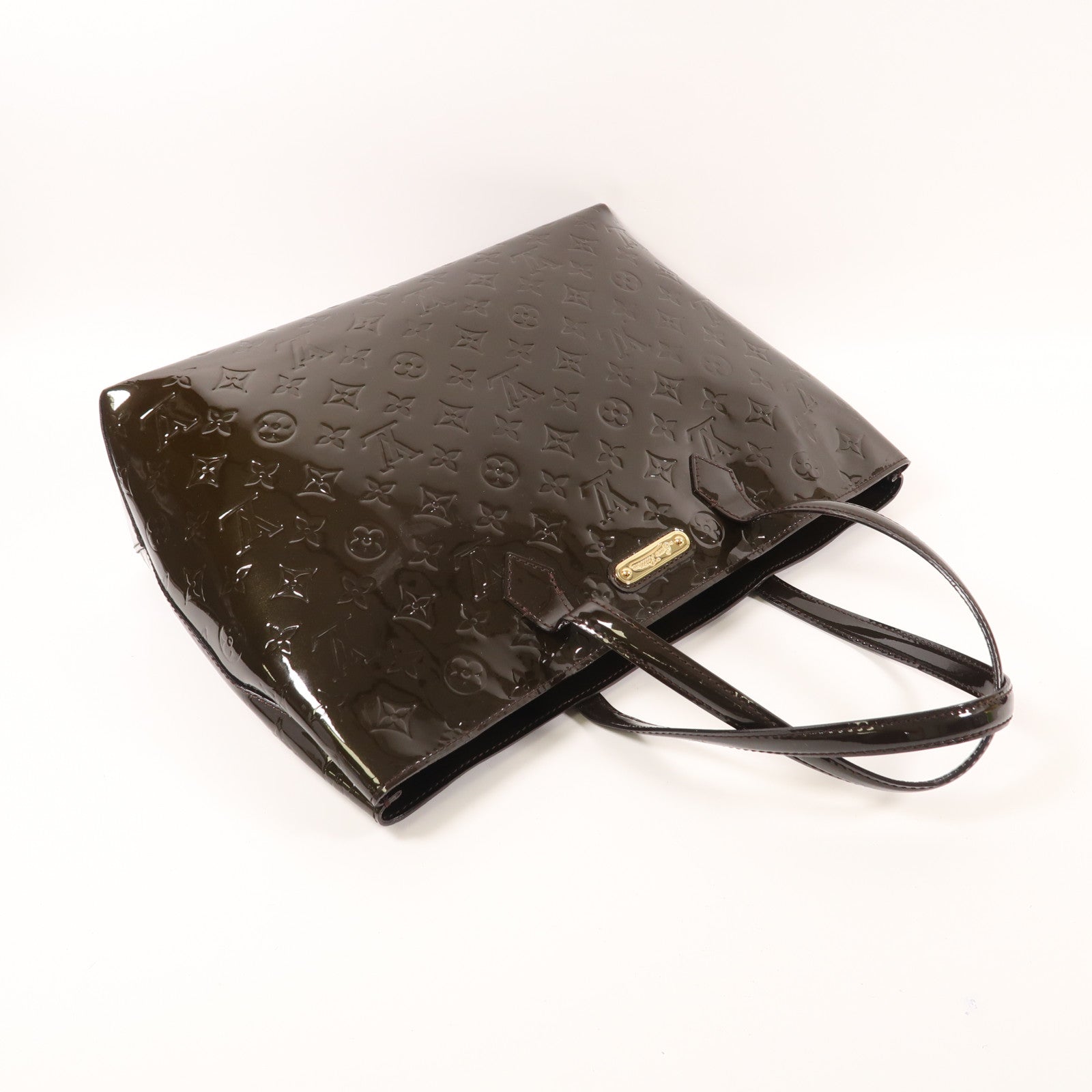 LOUIS VUITTON Vernis Vernis Wilshire MM金扣肩背袋