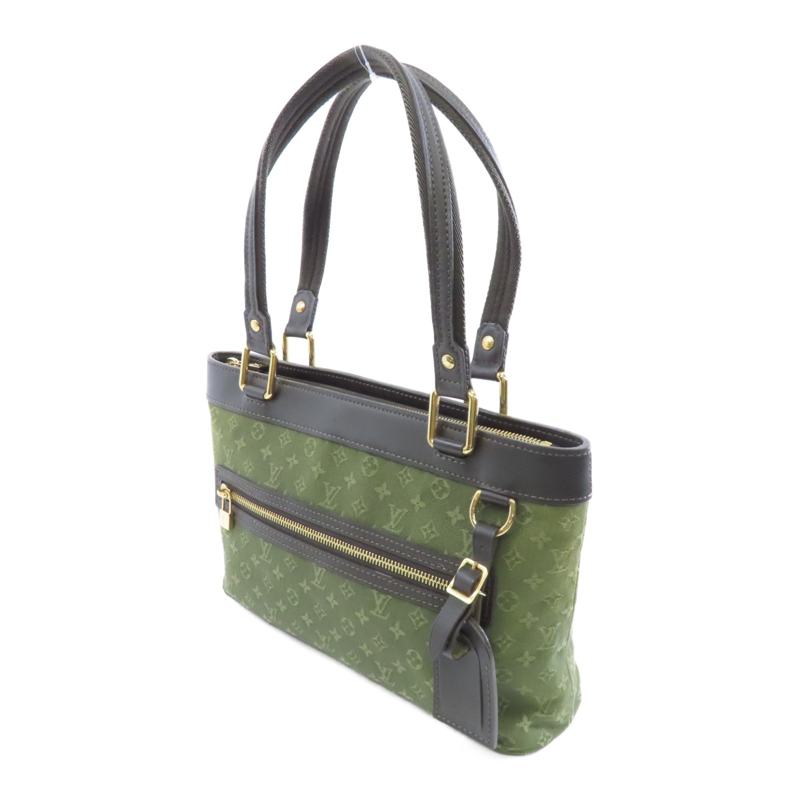 LOUIS VUITTON 帆布Lucille PM金扣肩背袋綠色