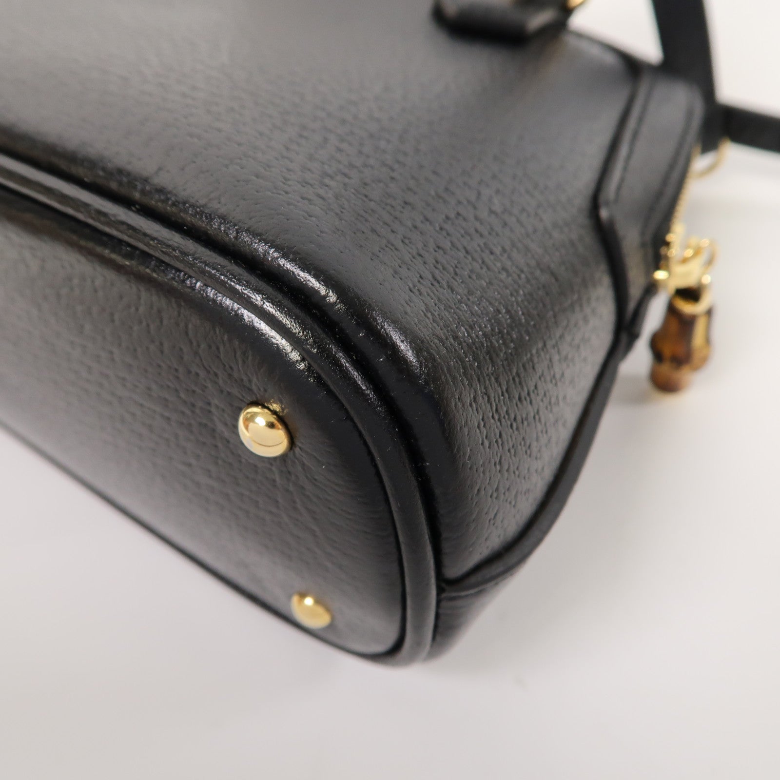 GUCCI 牛皮皮革Diana Mini金扣手挽肩背兩用袋黑色