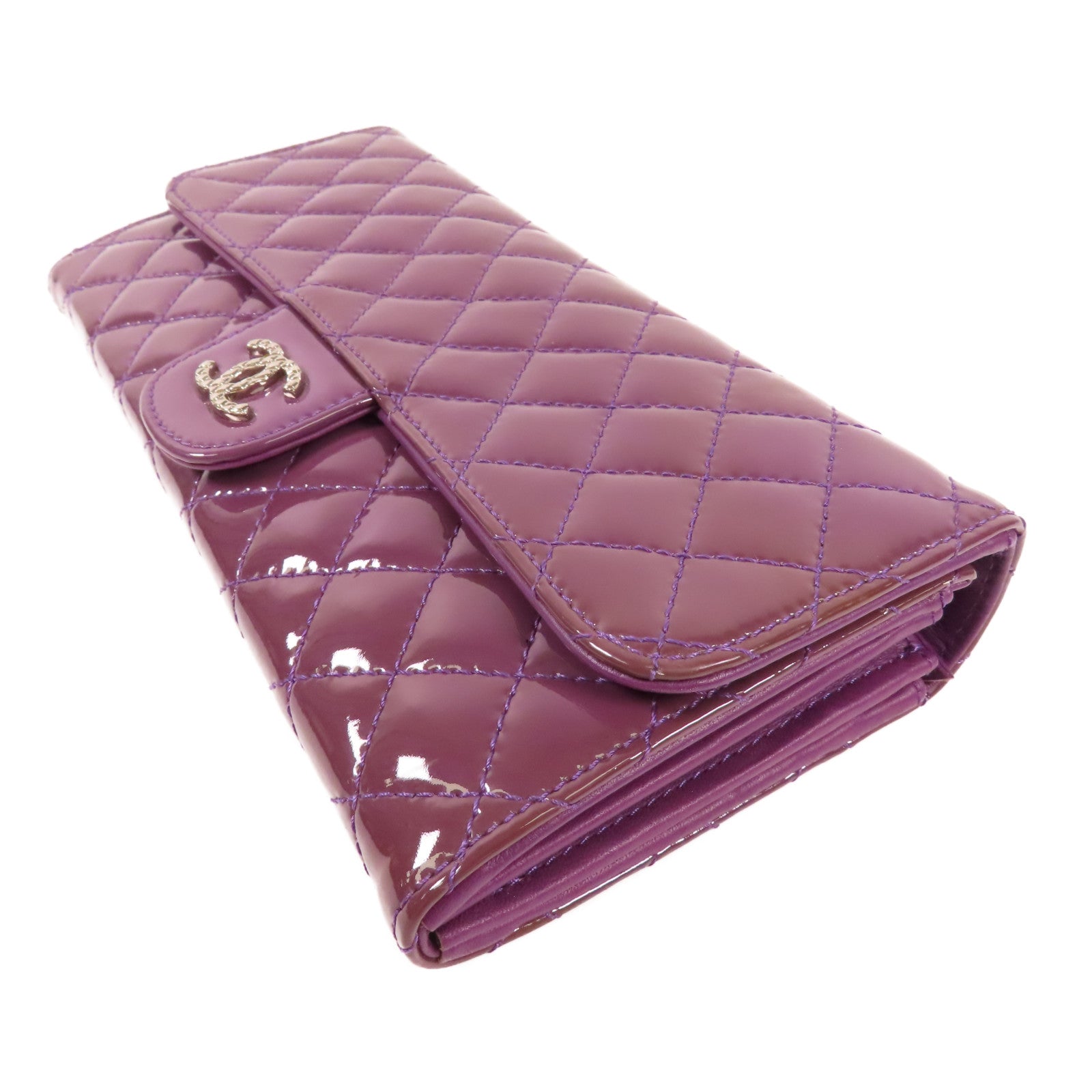 CHANEL 漆皮皮革Shoulder Bag銀扣鏈帶肩背袋