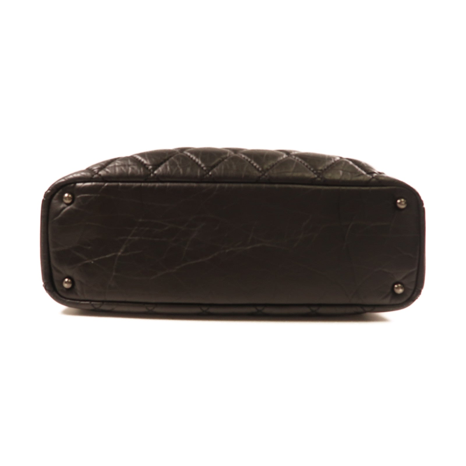 CHANEL 牛皮皮革Shoulder Bag銀扣鏈帶手挽肩背兩用袋黑色