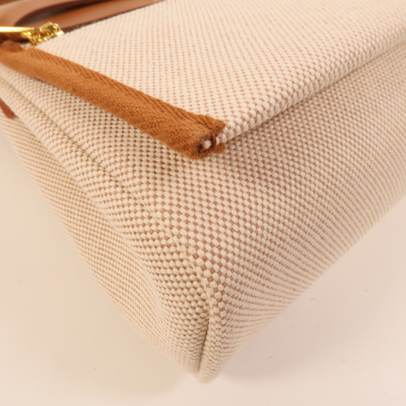 HERMES 帆布Mini Herbag肩背袋Fauve