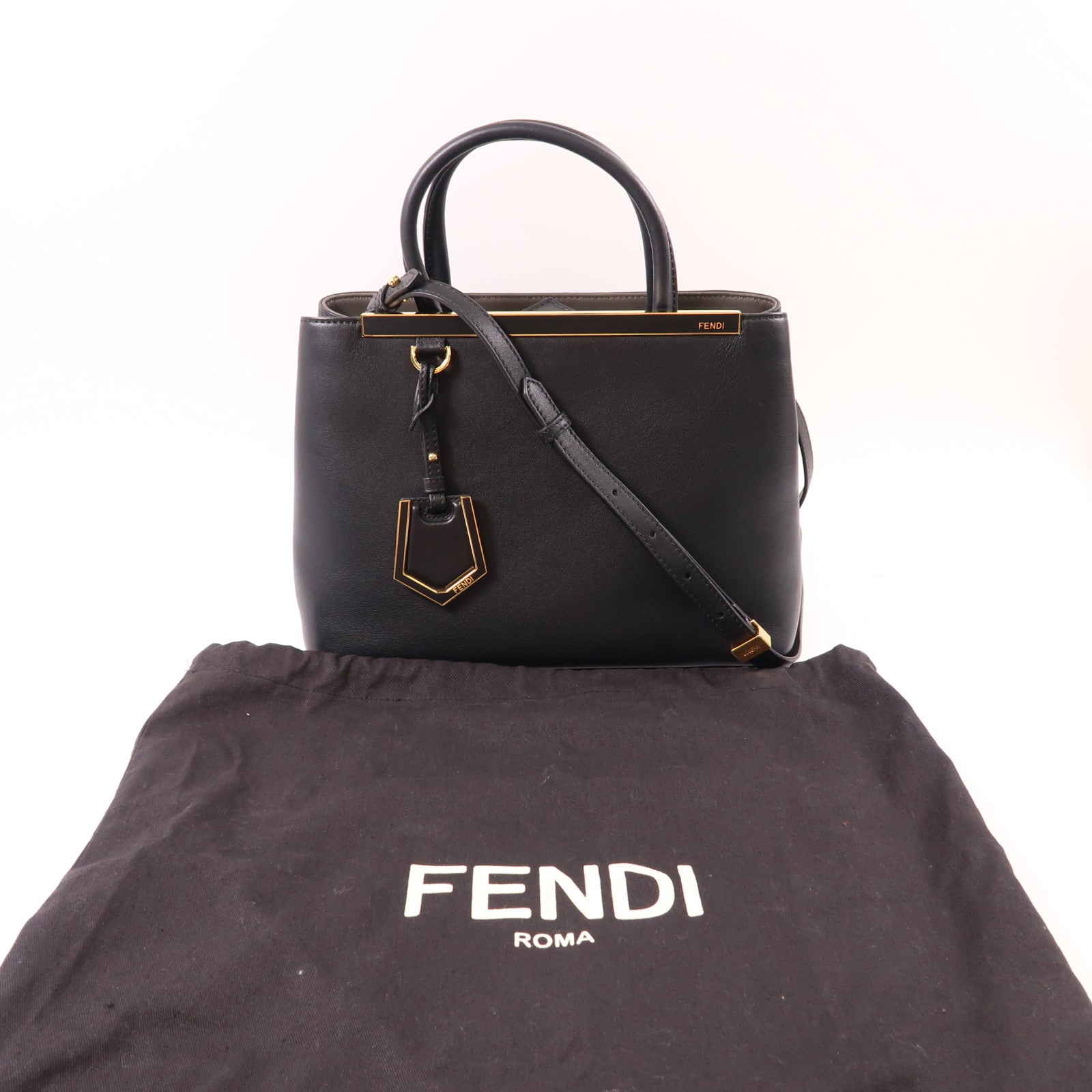FENDI 牛皮皮革Petite 2 Jours金扣手挽肩背兩用袋