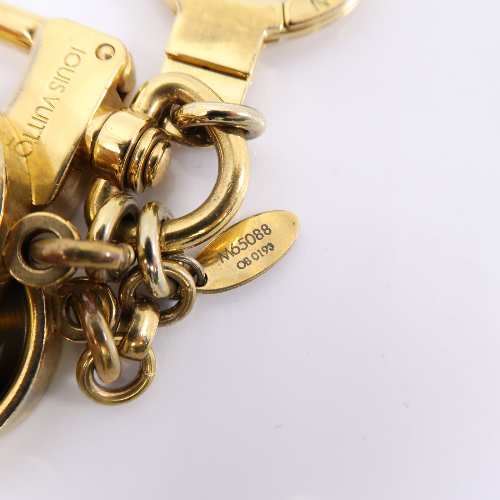 LOUIS VUITTON PVC/金屬Porte Cles鎖匙扣棕色/金色