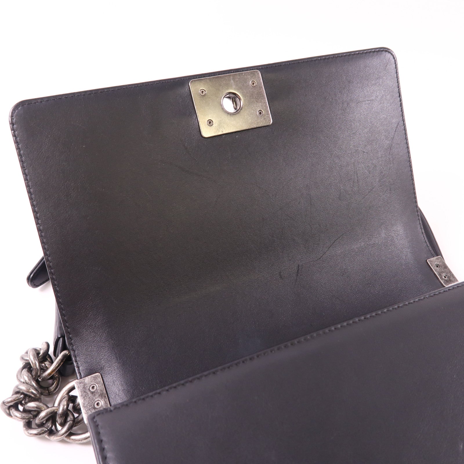 CHANEL 【激減優惠】羊皮皮革Boy 25鏈帶肩背袋