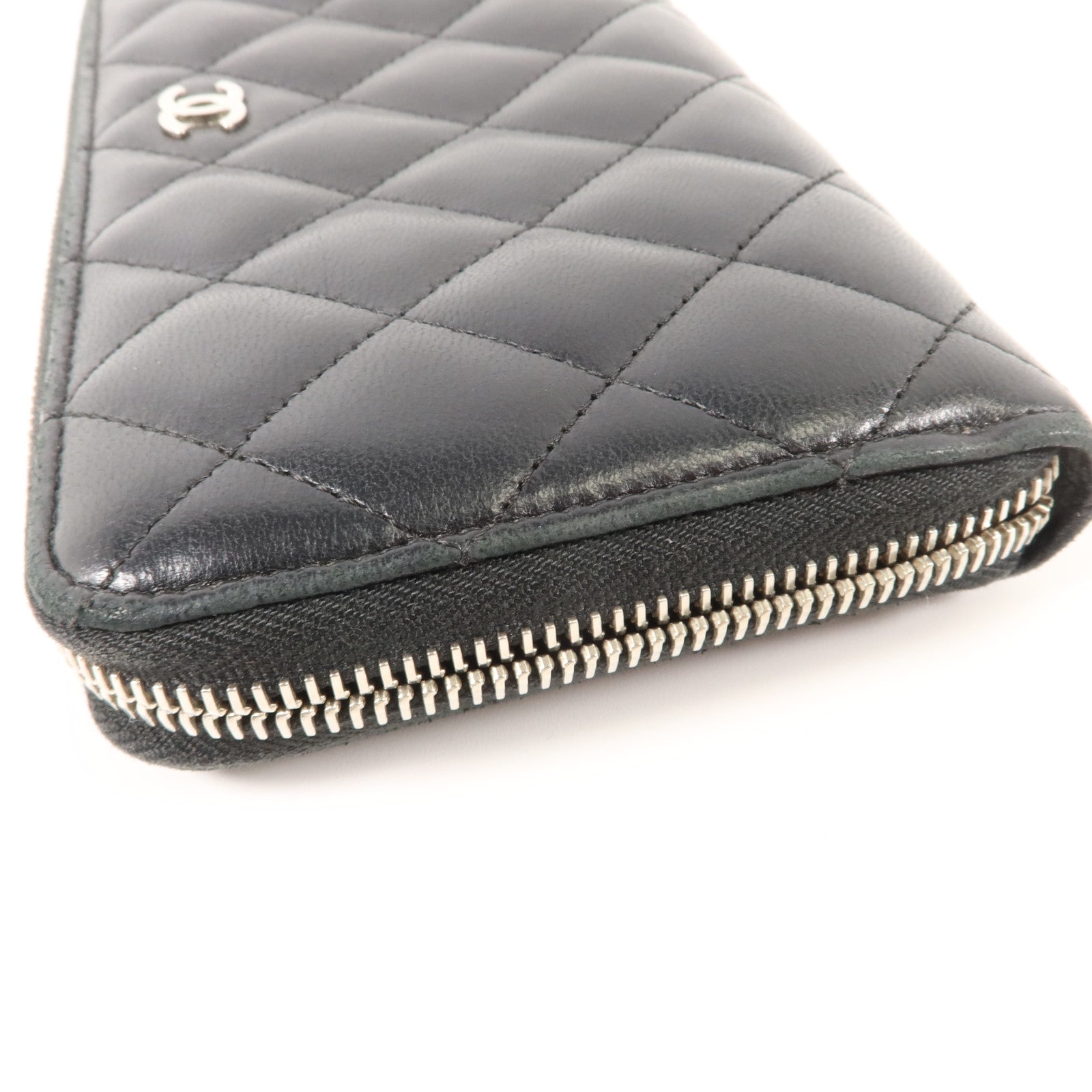 CHANEL 羊皮皮革Long Round Wallet長錢包