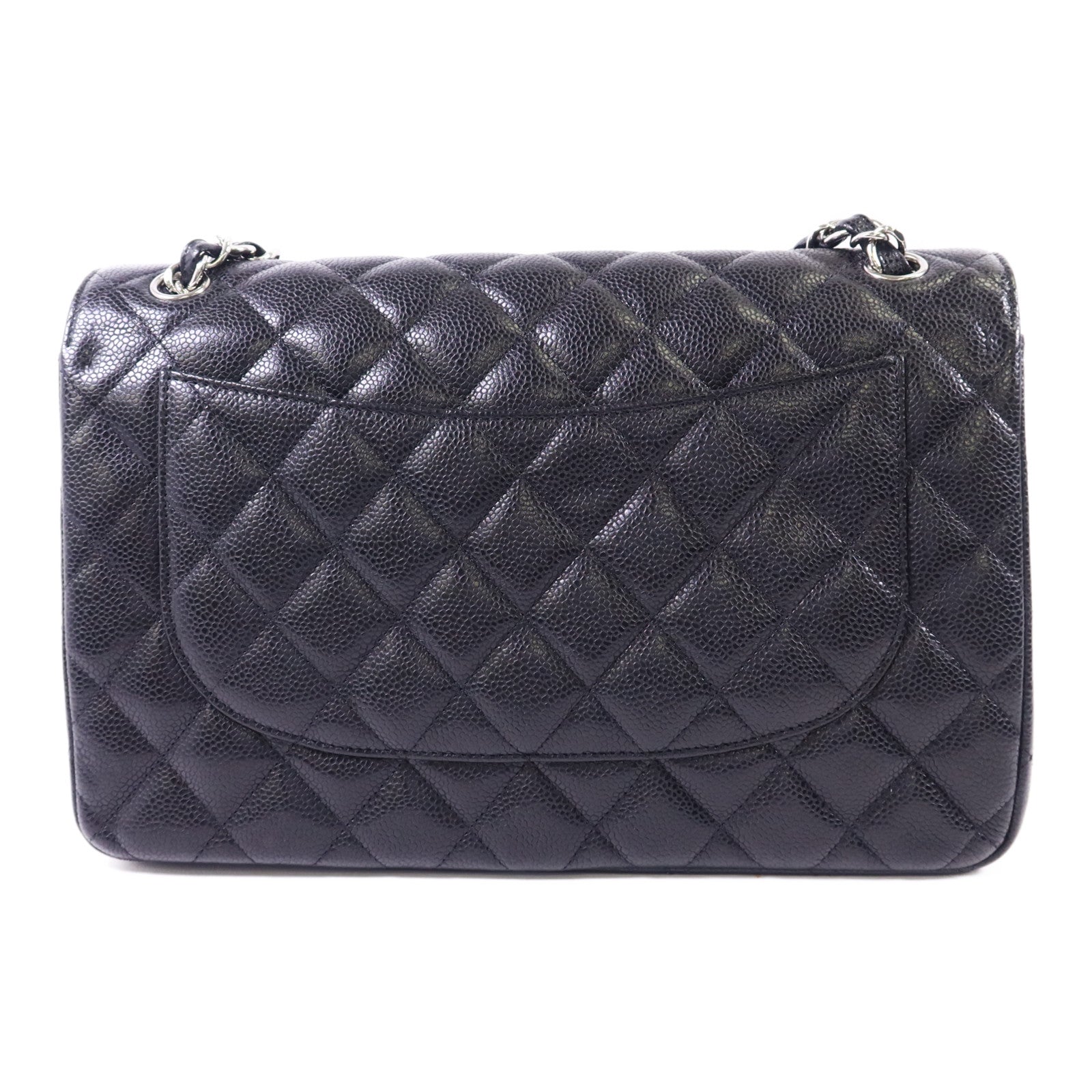 CHANEL 【激減優惠】牛皮皮革Large Classic銀扣鏈帶肩背袋