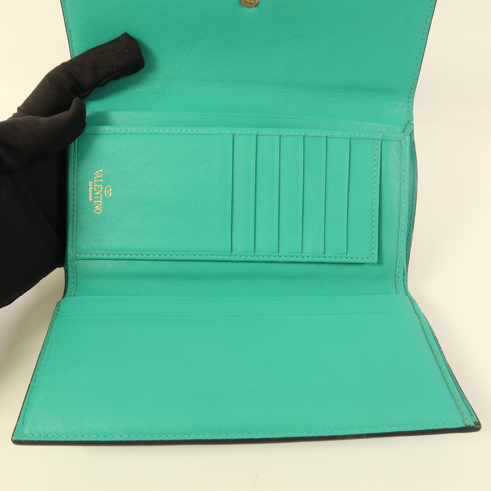 Valentino 牛皮皮革Long Wallet金扣長錢包