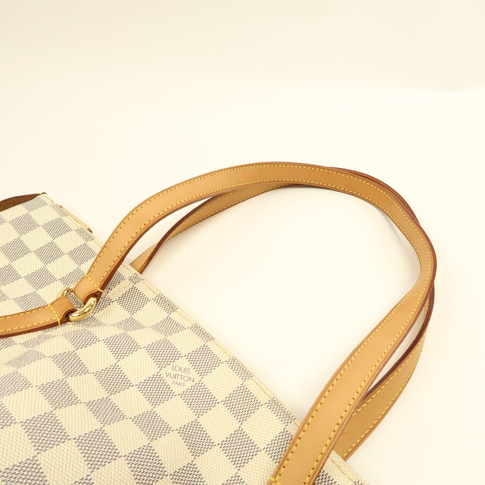 LOUIS VUITTON Damier Azur Totally MM銀扣肩背袋白色