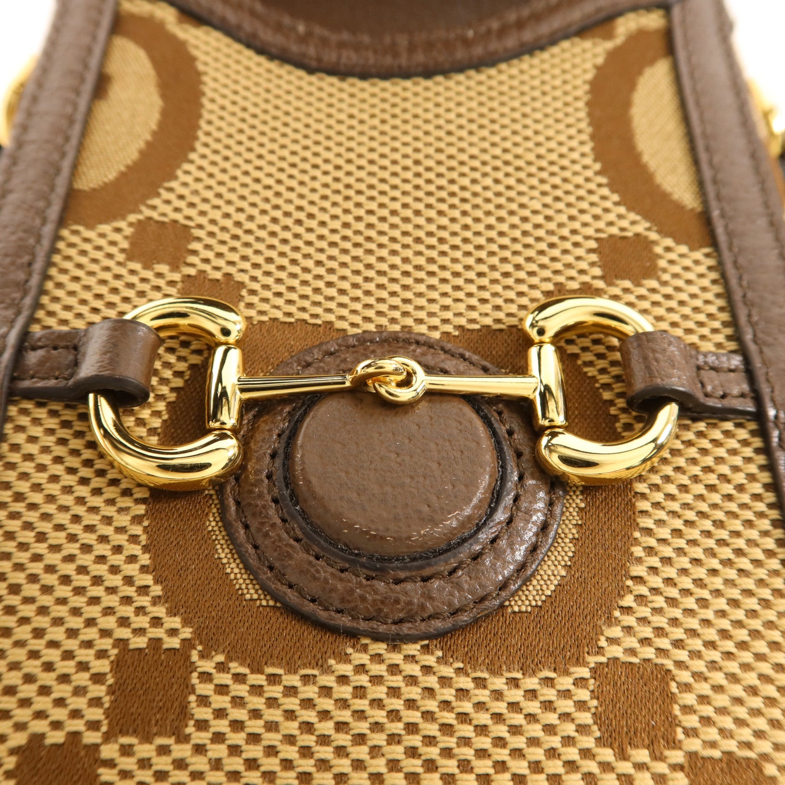 GUCCI 帆布1955 Horsebit Mini Shoulder Bag金扣肩背袋
