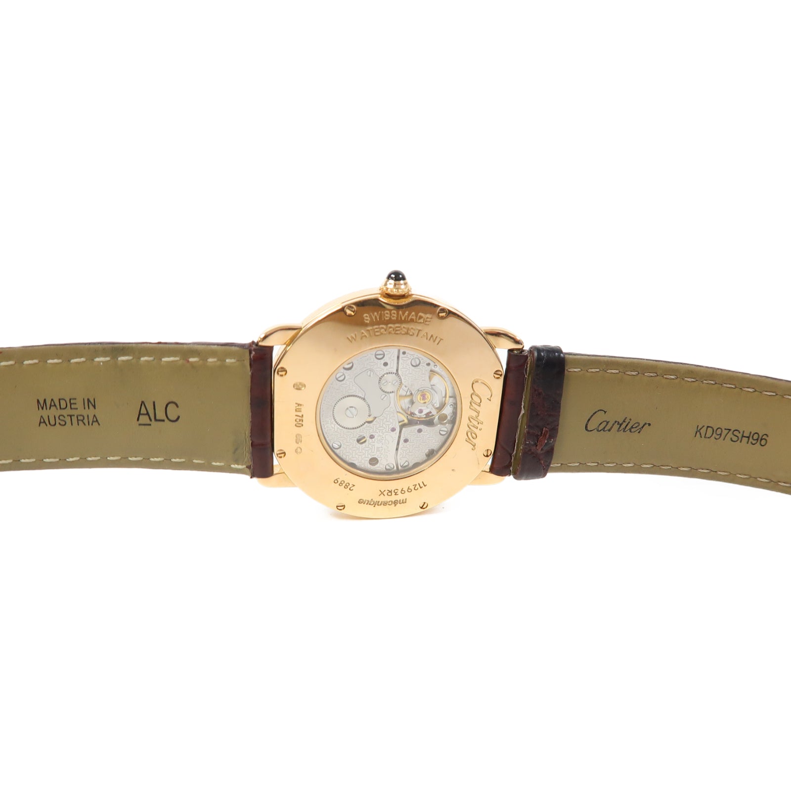 CARTIER Ronde Louis Cartier 18K玫瑰金手錶手動機芯白色