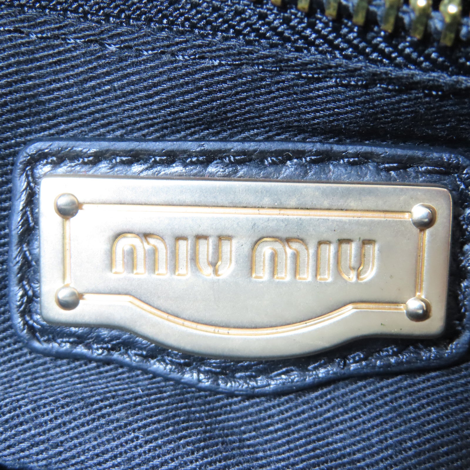 Miu Miu 羊皮皮革Shoulder Bag金扣手挽肩背兩用袋黑色
