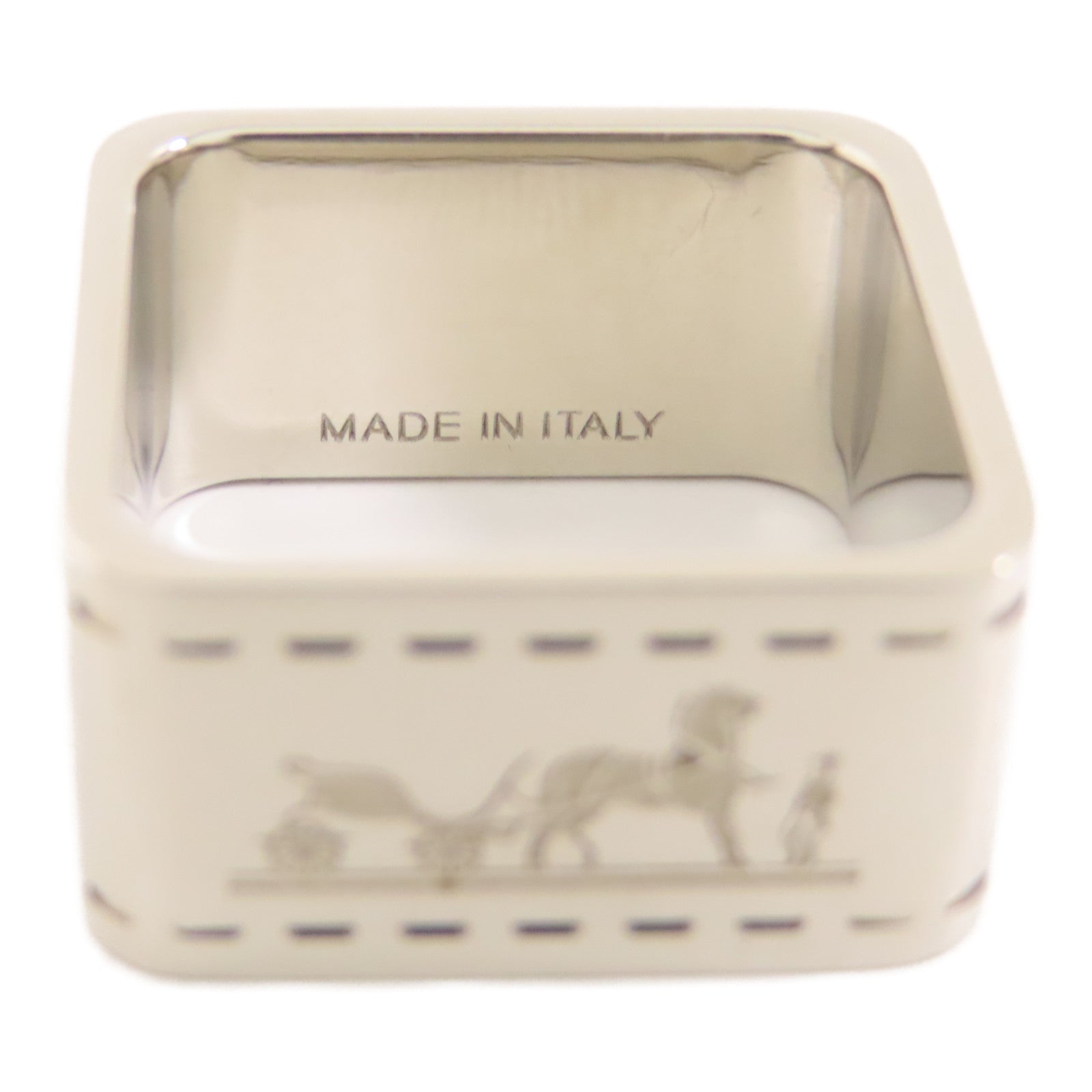 HERMES Scarf Ring Holder Metal Silver