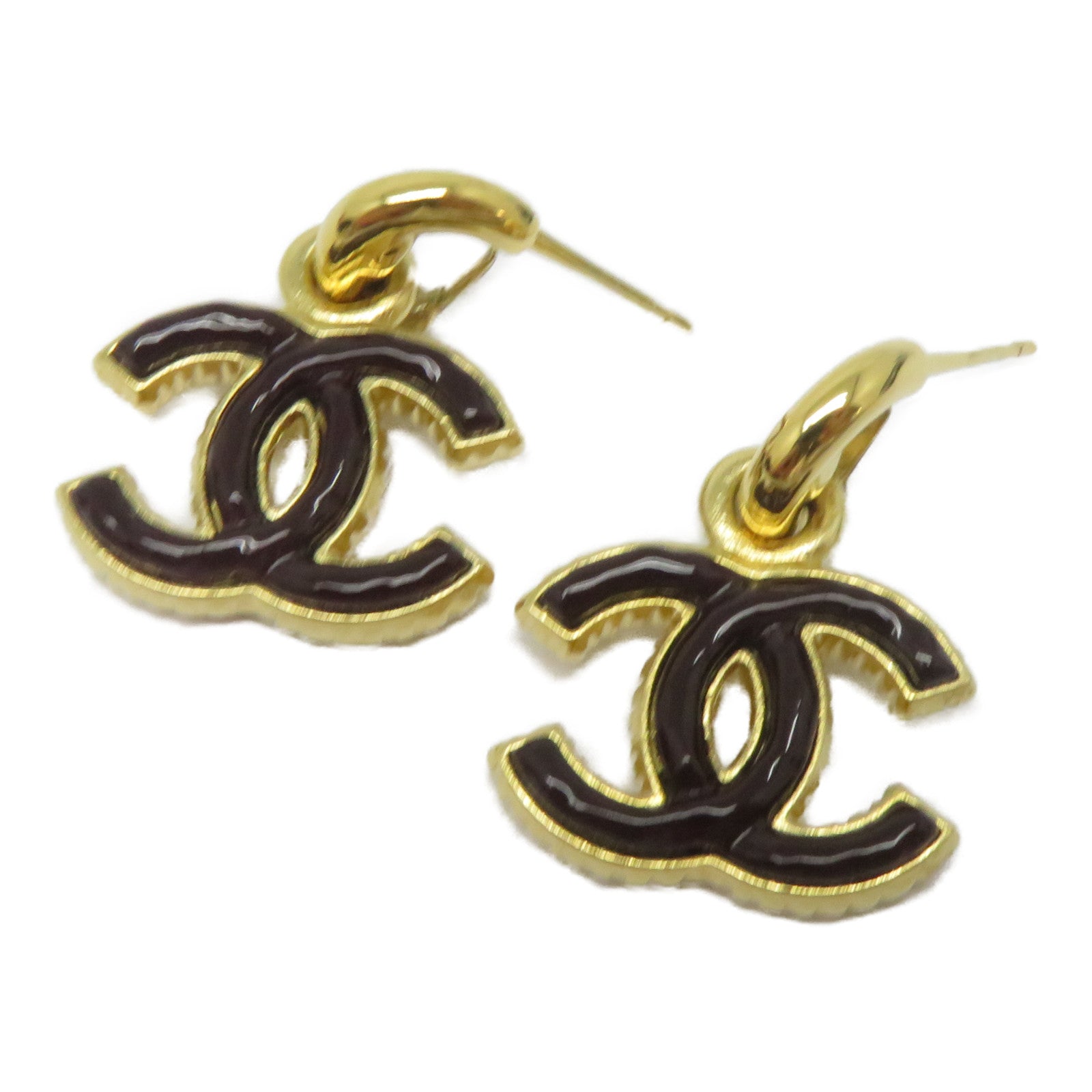 CHANEL 金屬Earrings耳環金色/啡色
