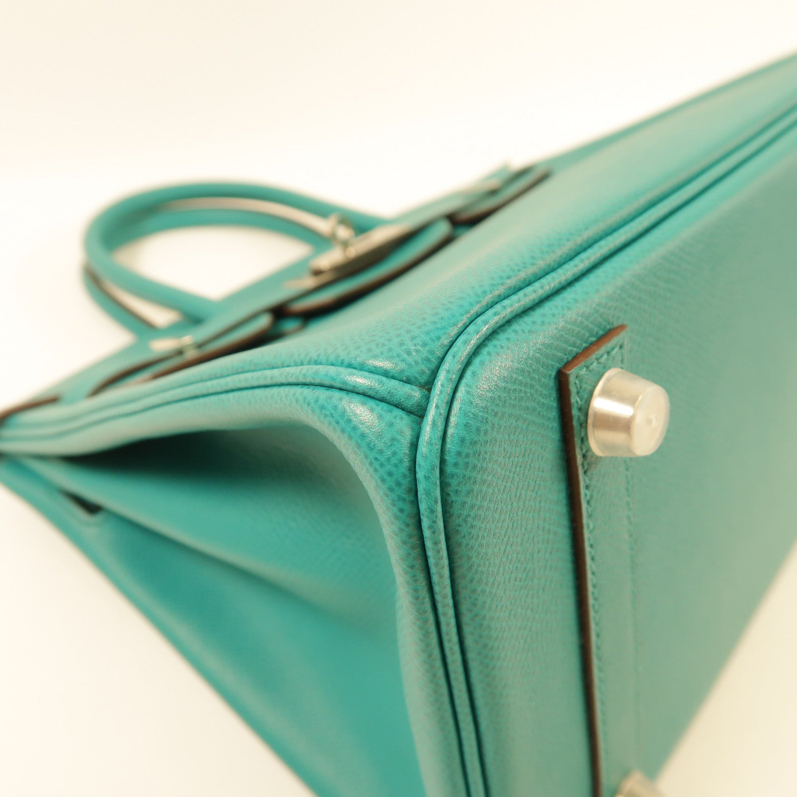 HERMES Epsom皮革Birkin 30銀扣手挽袋7F Bleu Paon