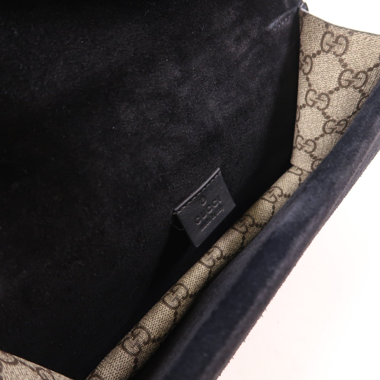 GUCCI 塗層帆布Dionysus GG Supreme Shoulder Bag銀扣鏈帶肩背袋