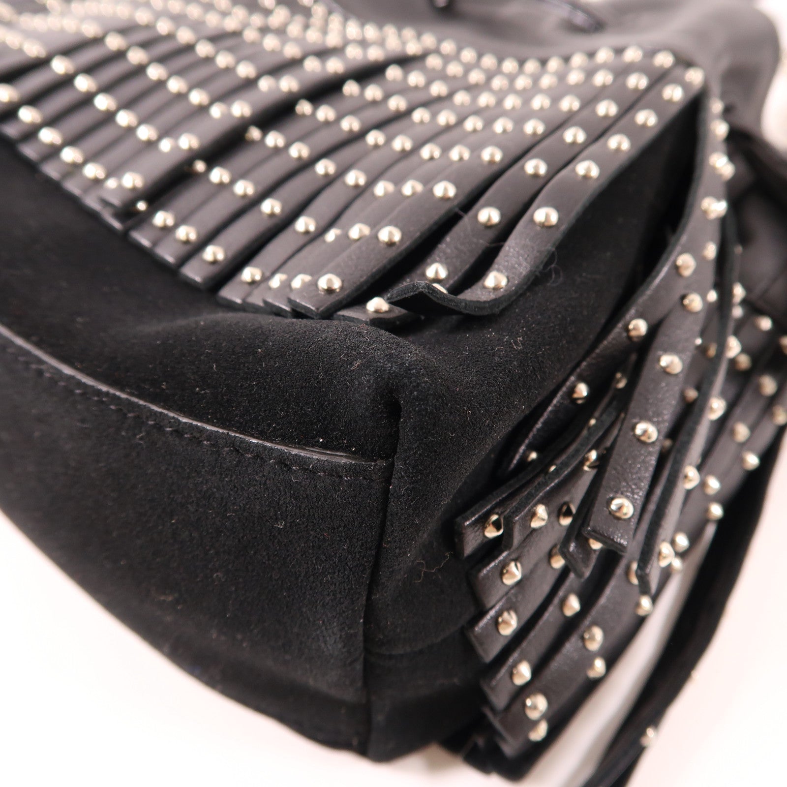 JIMMY CHOO 牛皮皮革Shoulder Bag銀扣鏈帶肩背袋黑色