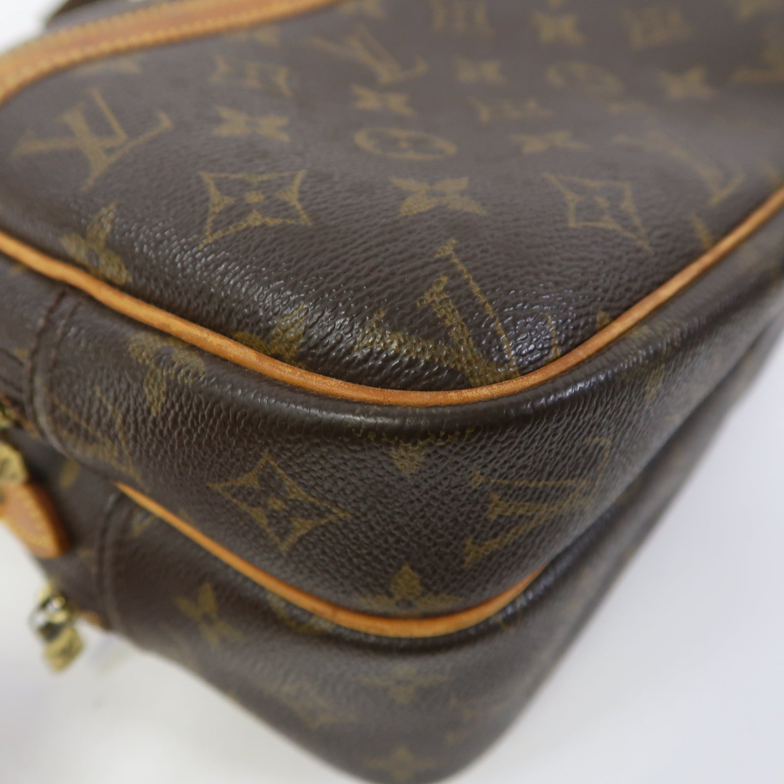 LOUIS VUITTON Monogram Reporter PM金扣肩背袋啡色
