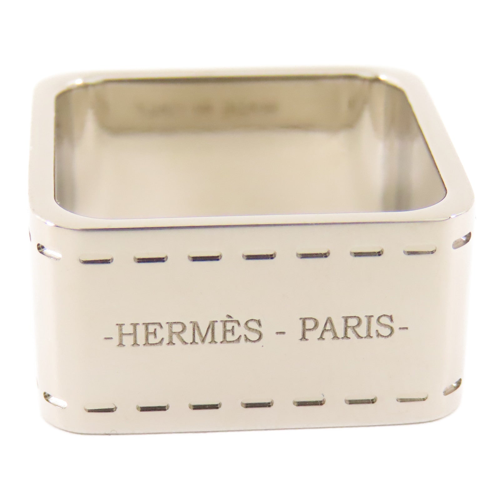 HERMES Scarf Ring Holder Metal Silver