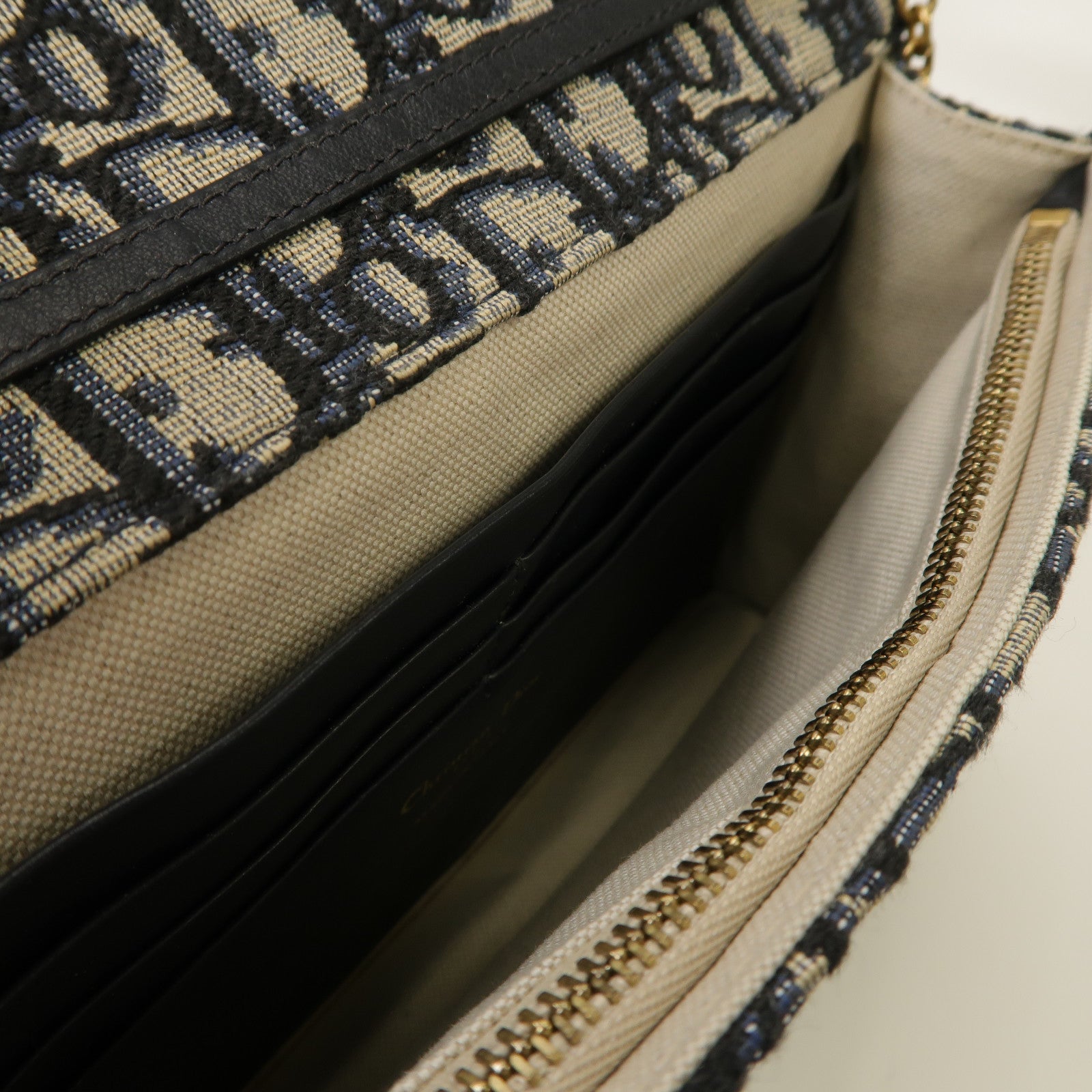 Dior 帆布Saddle金扣肩背袋藍色