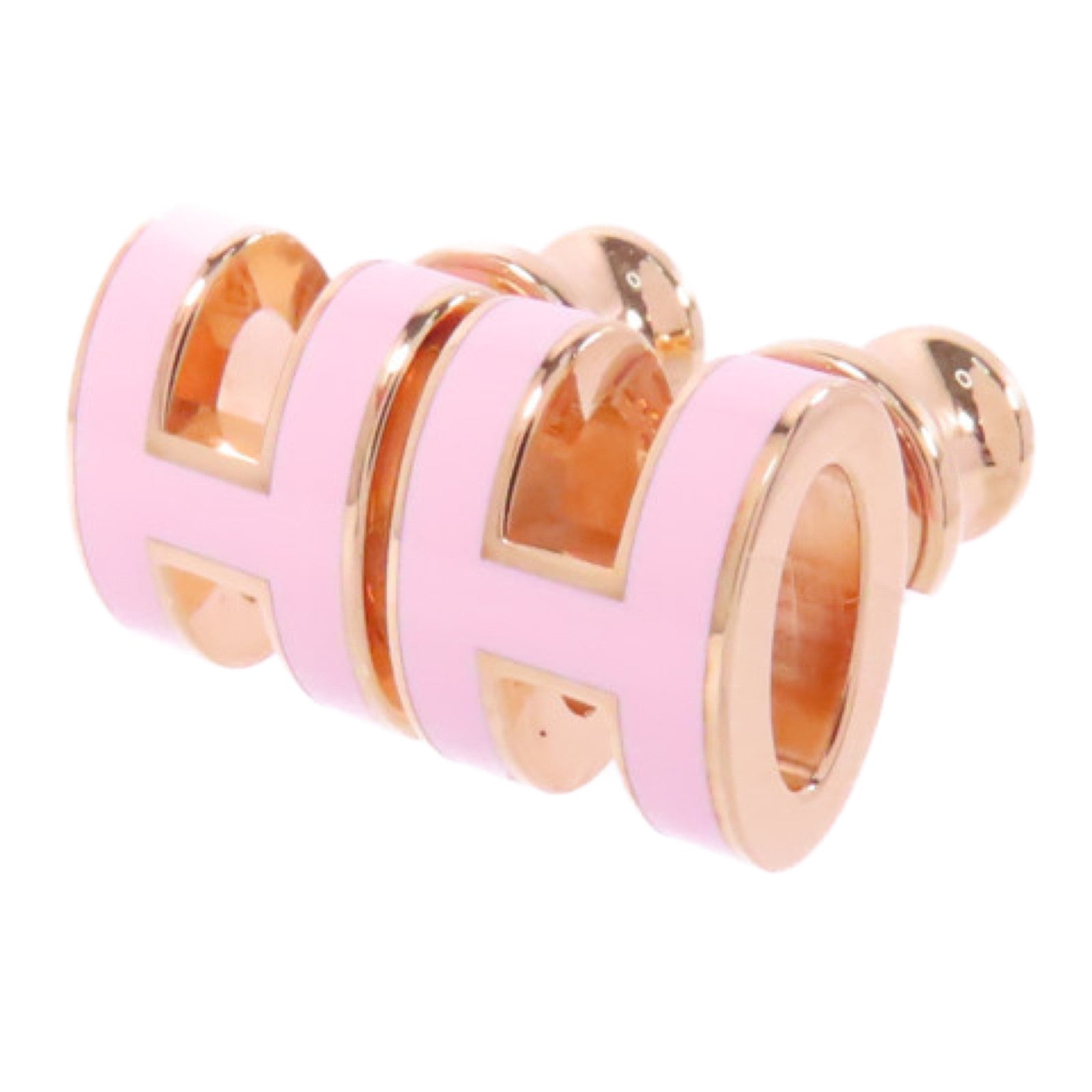 HERMES 金屬Pop H Earrings耳環Rose Sakura櫻花粉色