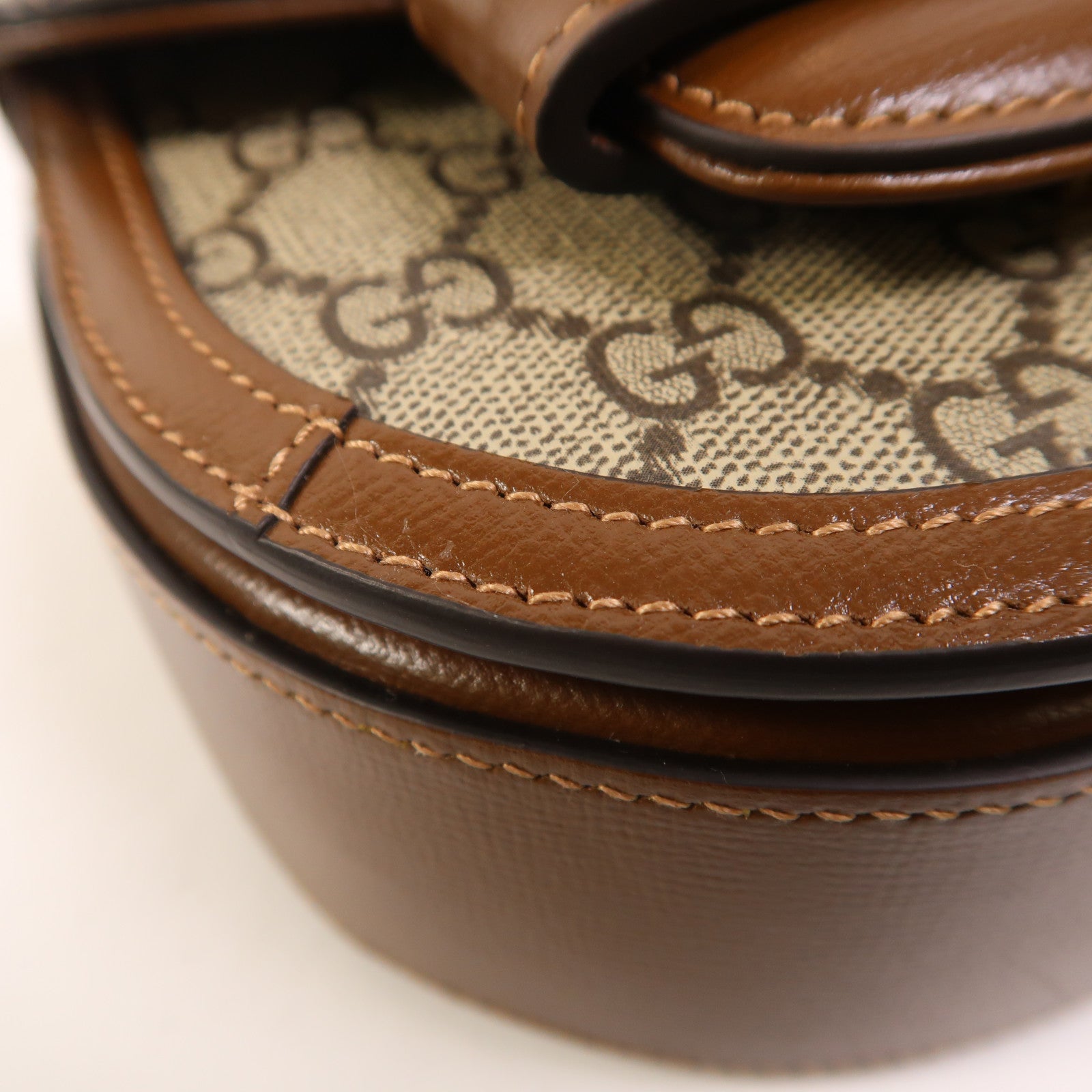 GUCCI 塗層帆布Horsebit 1955 Mini Top Handle金扣手挽肩背兩用袋