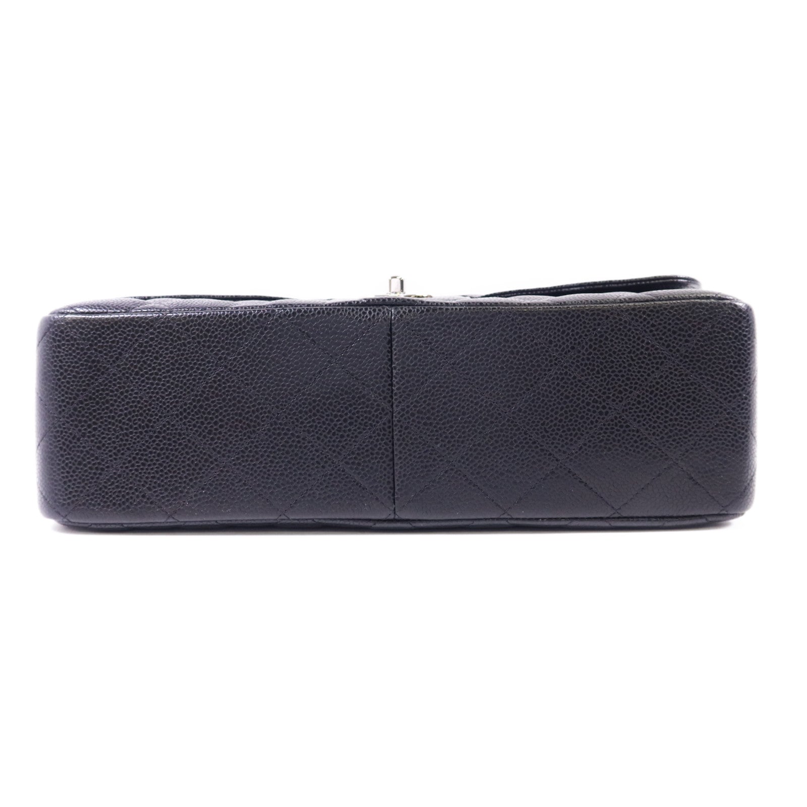 CHANEL 牛皮皮革Large Classic銀扣鏈帶肩背袋