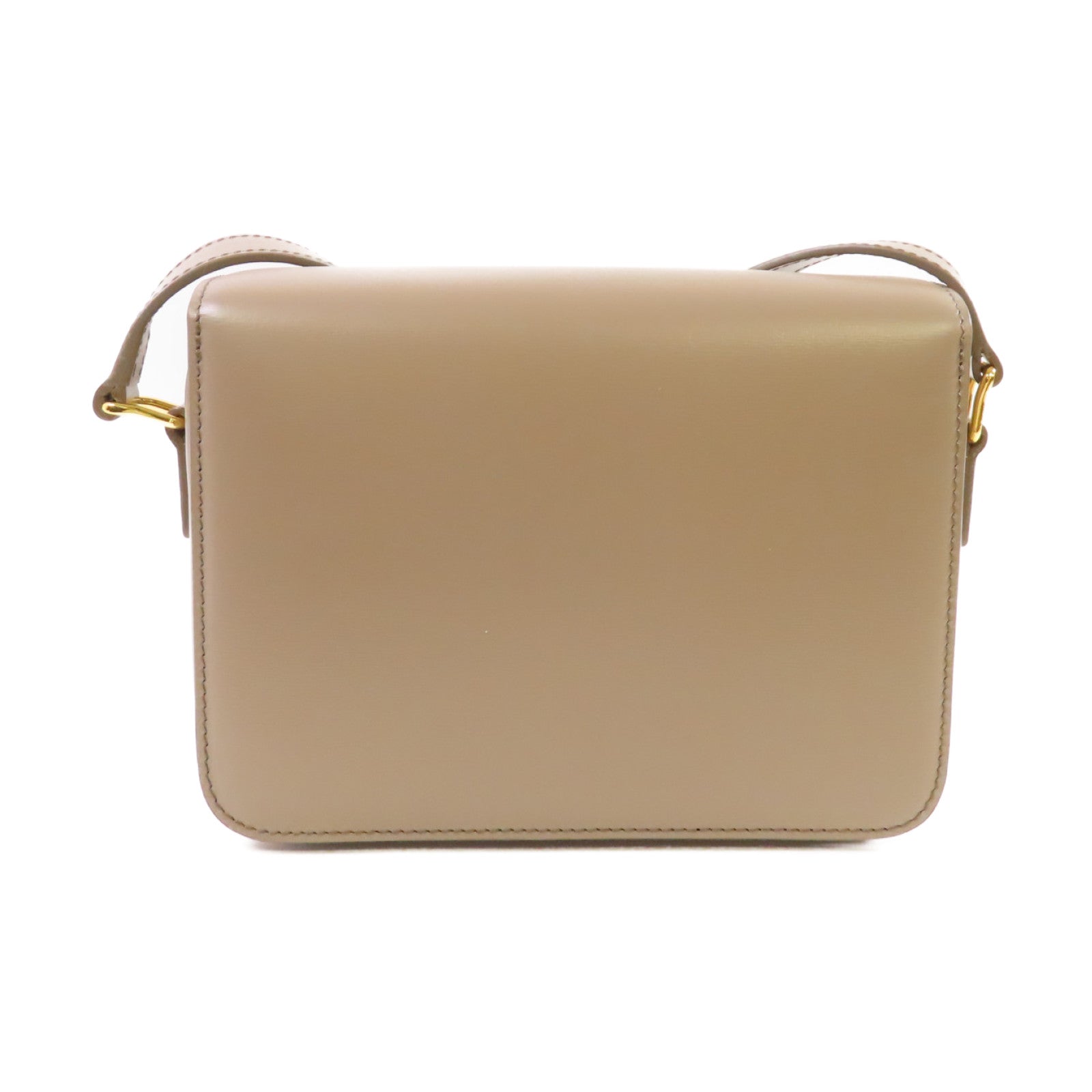 CELINE 牛皮皮革Teen Triomphe Shoulder Bag金扣肩背袋灰色