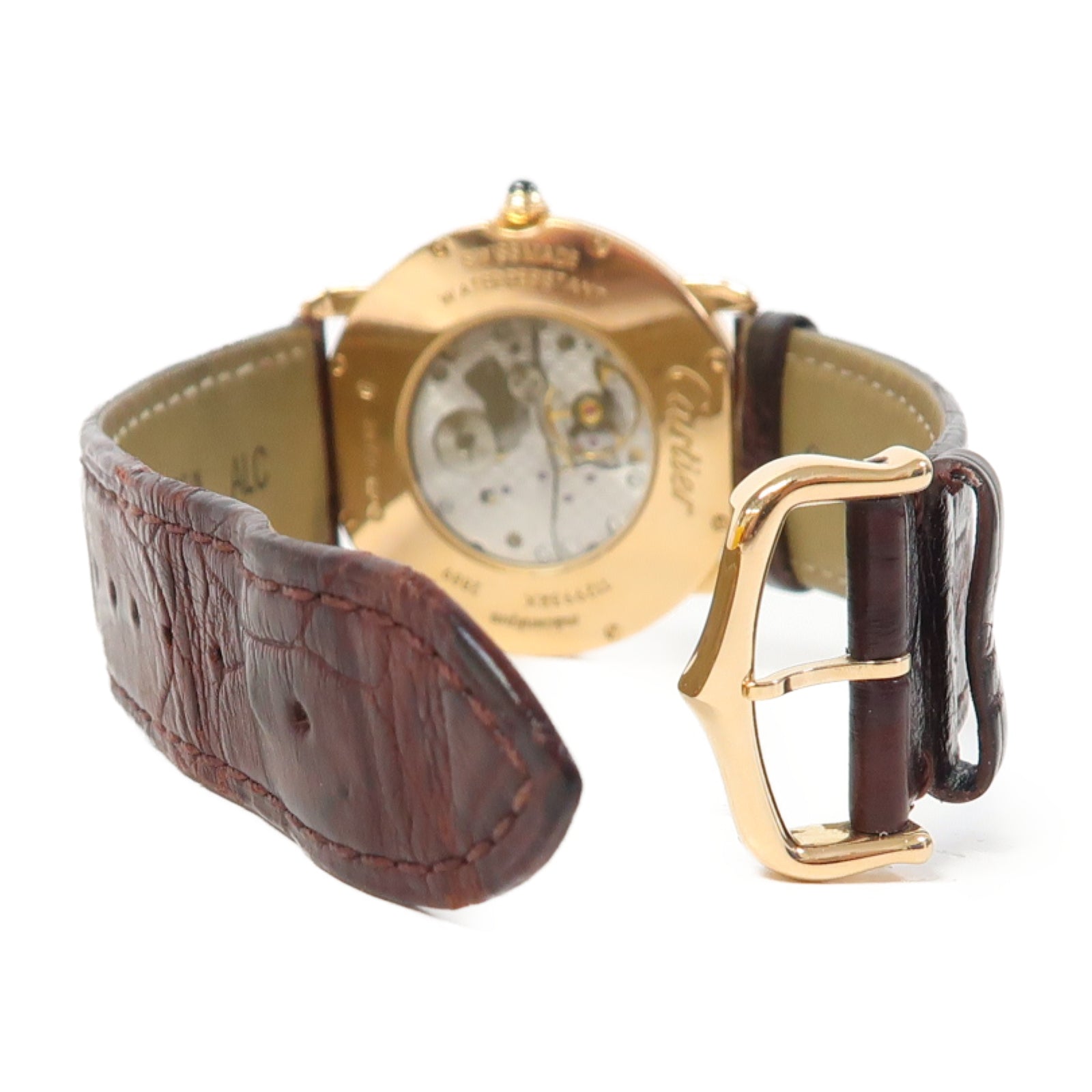 CARTIER Ronde Louis Cartier 18K玫瑰金手錶手動機芯白色