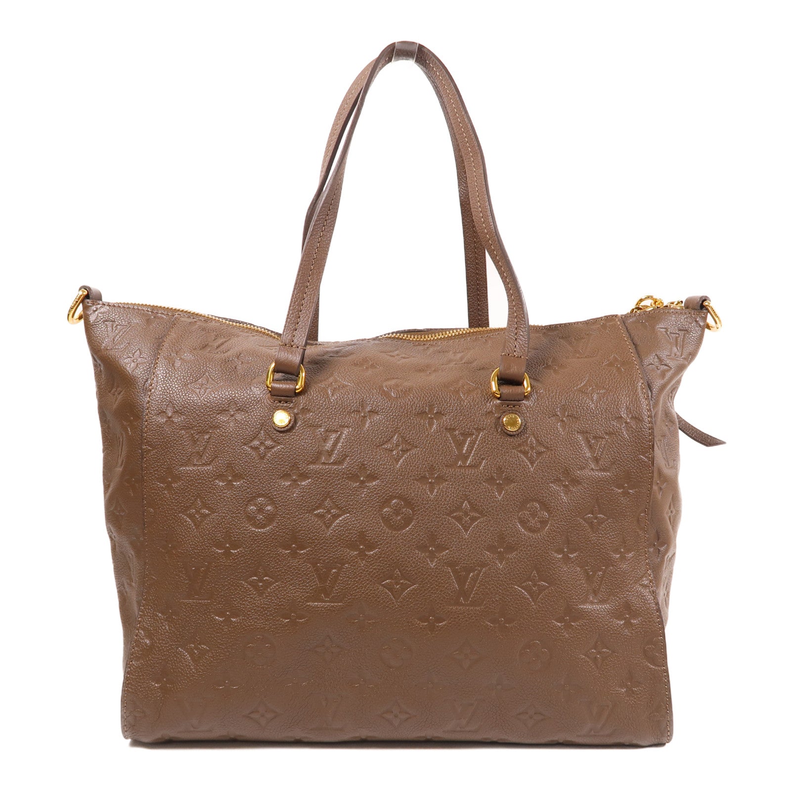 LOUIS VUITTON 【激減優惠】Monogram Empreinte Lumineuse PM金扣手挽肩背兩用袋棕色