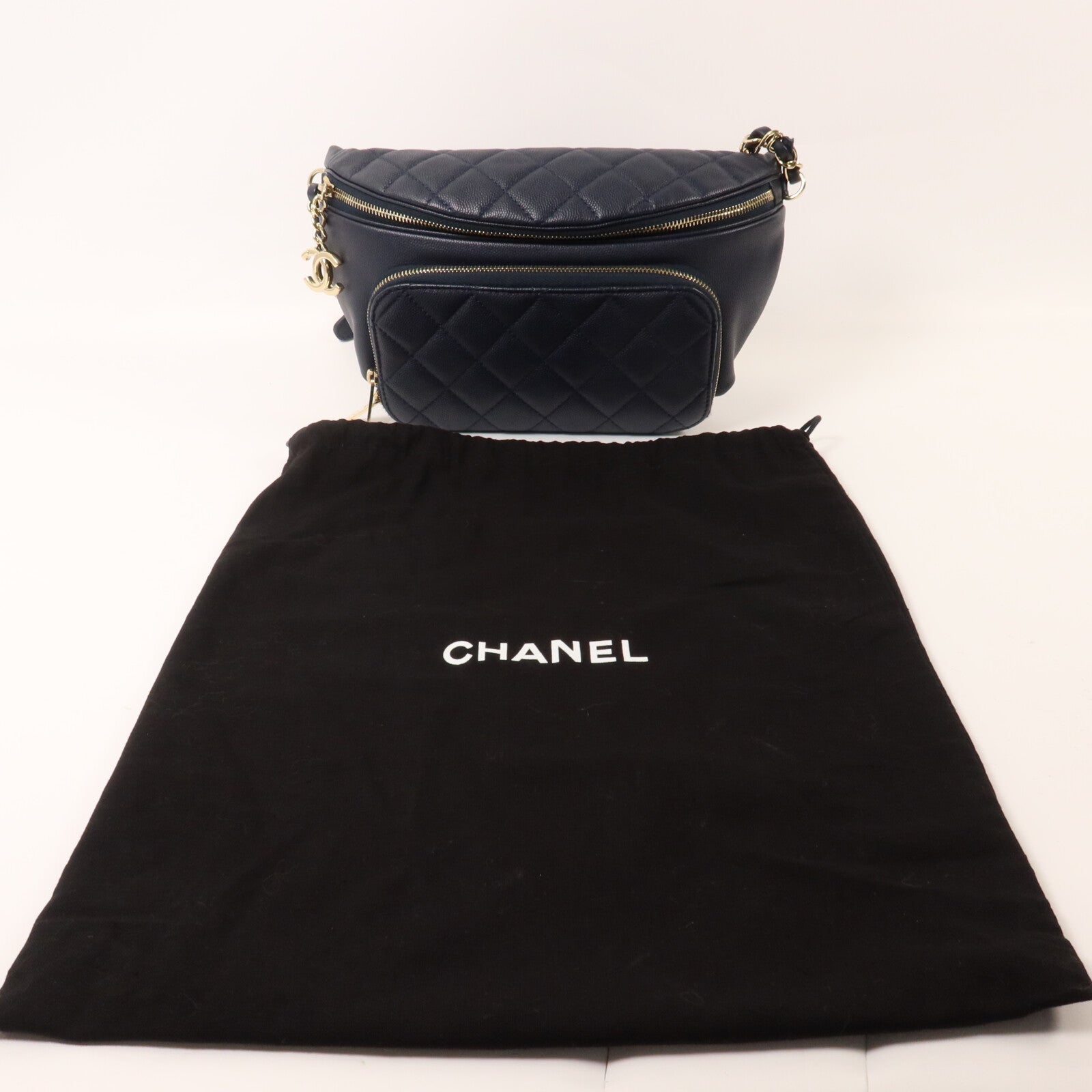 CHANEL 牛皮皮革Business Affinity Waist Bag鏈帶腰包