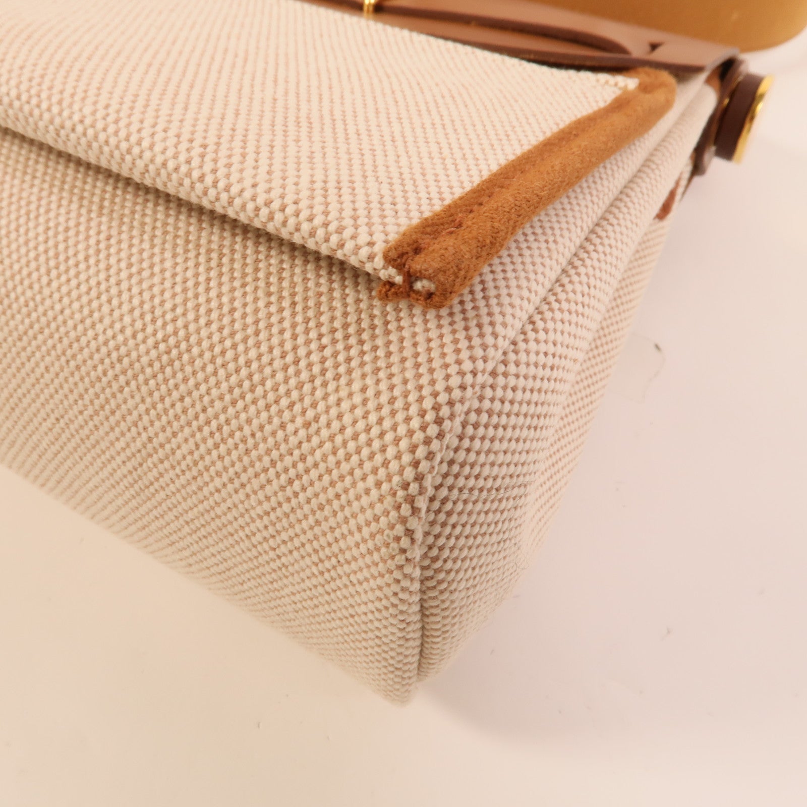 HERMES 帆布Mini Herbag肩背袋Fauve