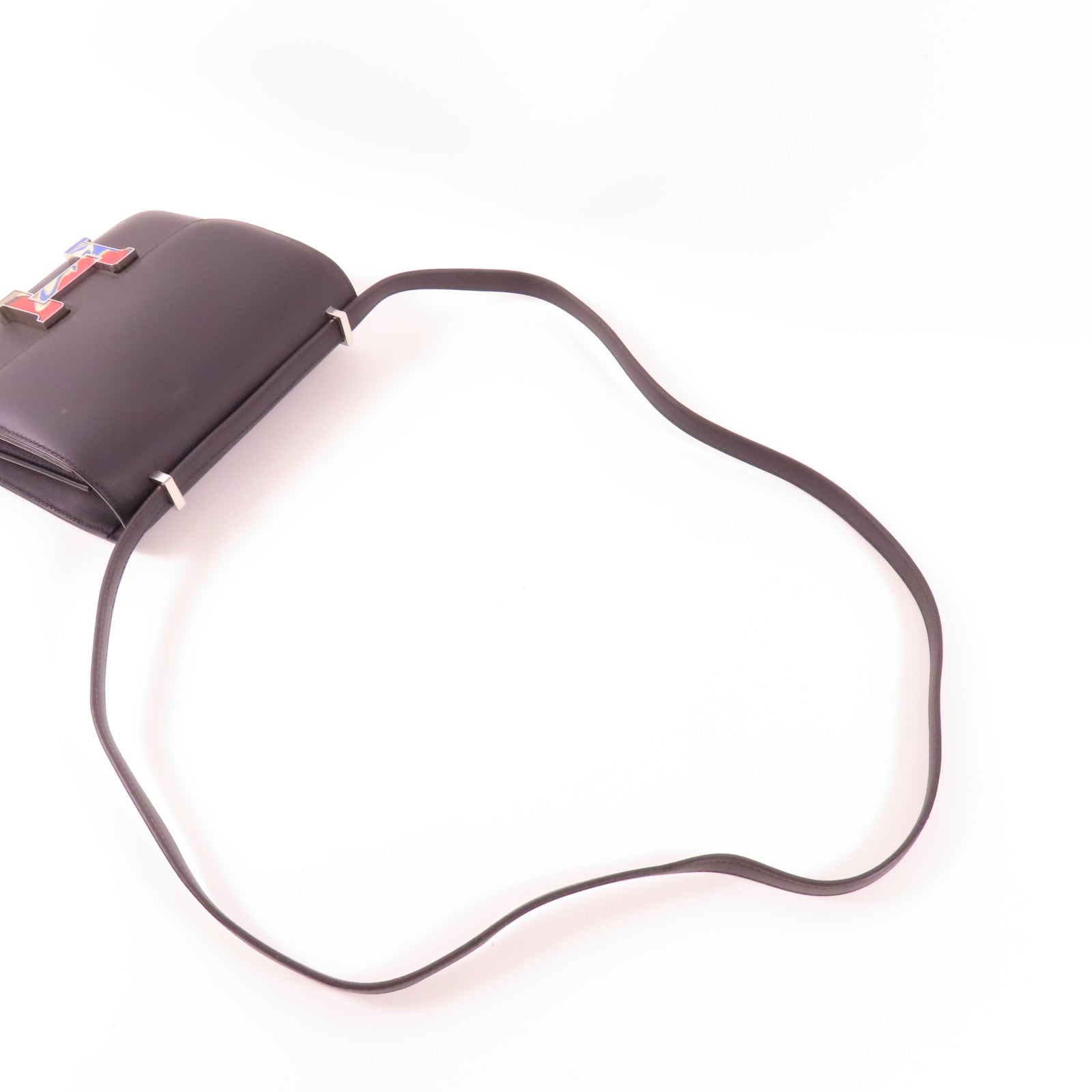 HERMES【激減優惠】 Swift皮革Constance Mini銀扣肩背袋89 Noir