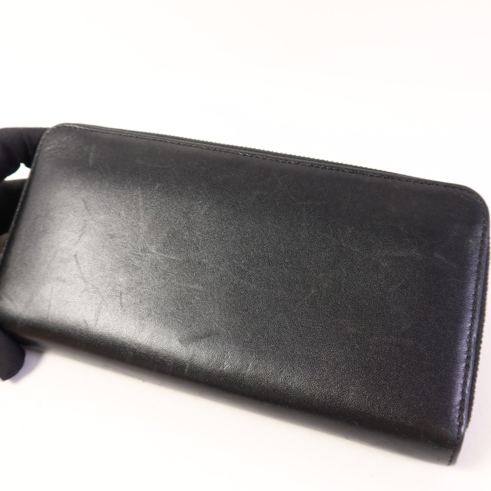 LOEWE 牛皮皮革Long Round Wallet銀扣長錢包