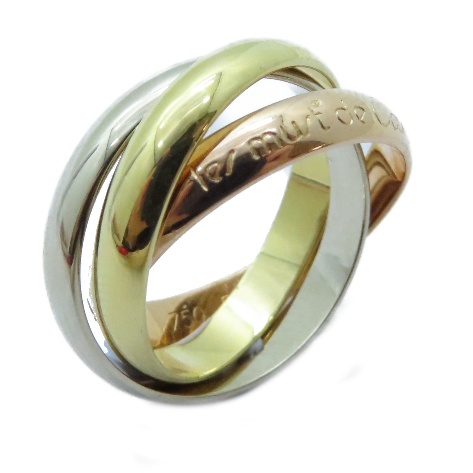 CARTIER 18K黃金/白金/玫瑰金Trinity Ring戒指Cartier#51/US#5.75