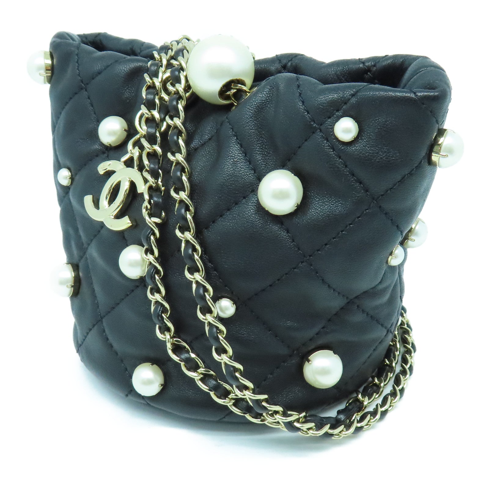 CHANEL 【清倉大減價】牛皮皮革Shoulder Bag金扣鏈帶肩背袋黑色