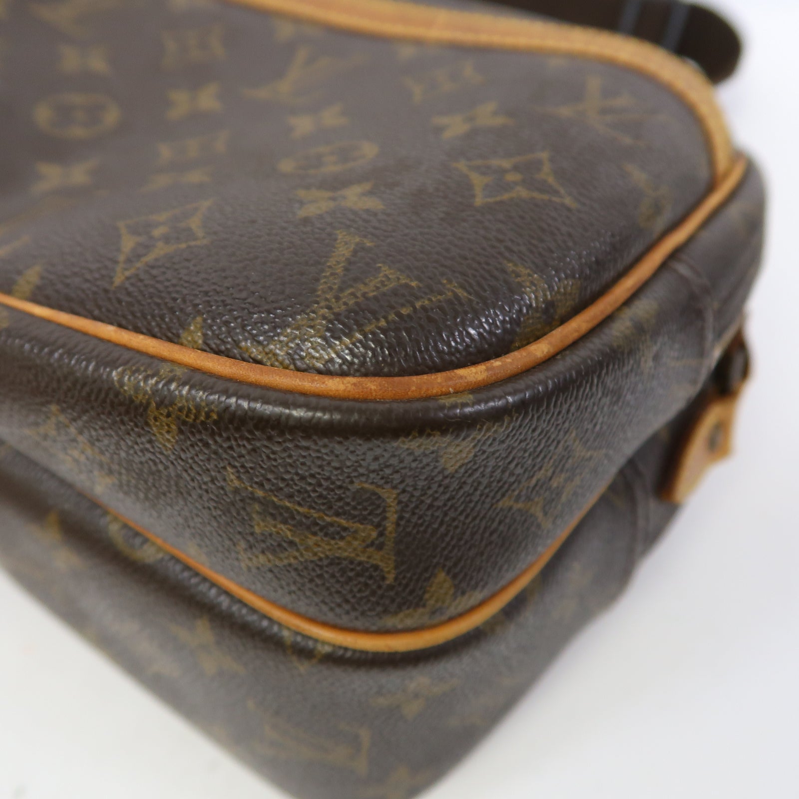 LOUIS VUITTON Monogram Reporter PM金扣肩背袋啡色