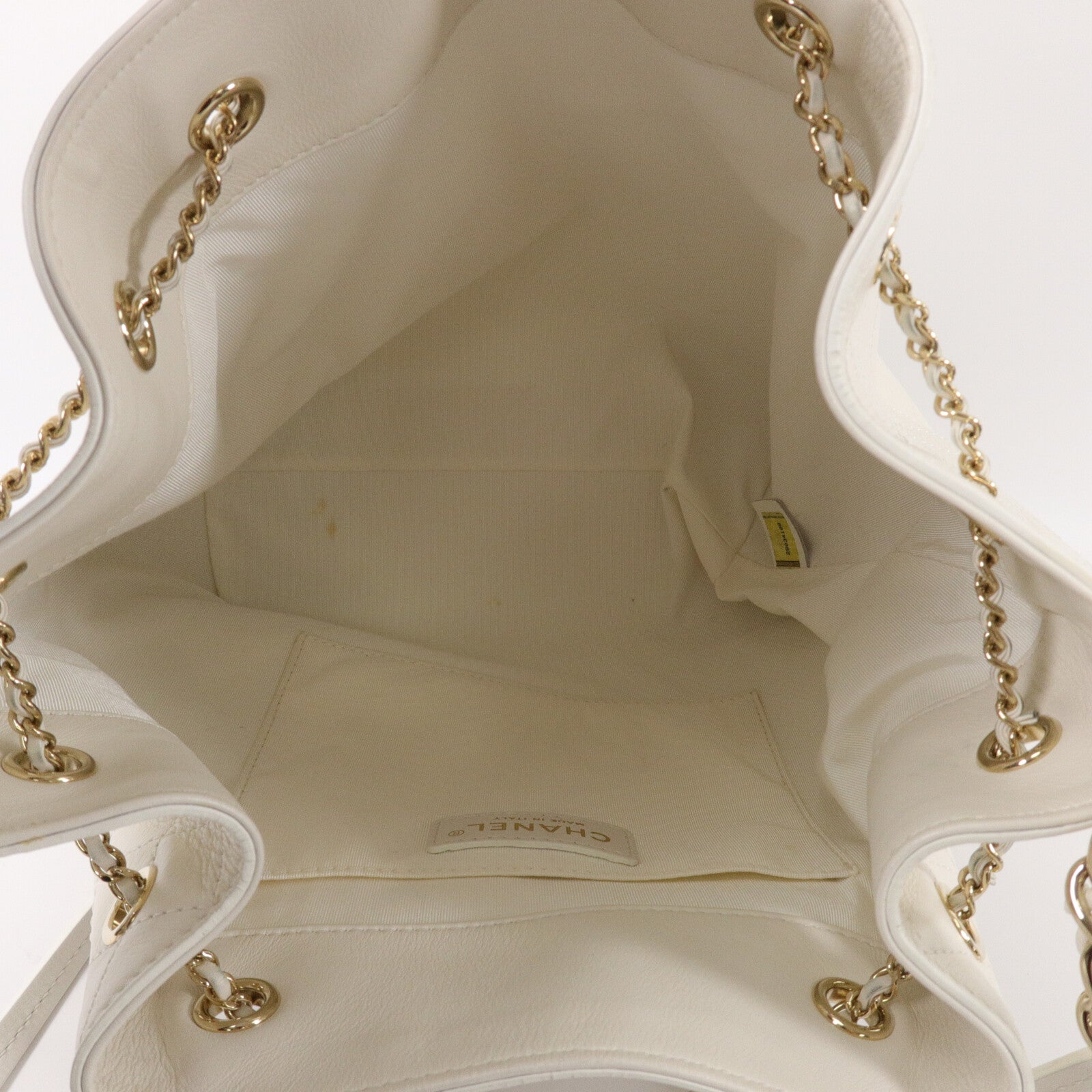 CHANEL 牛皮皮革Bucket鏈帶肩背袋