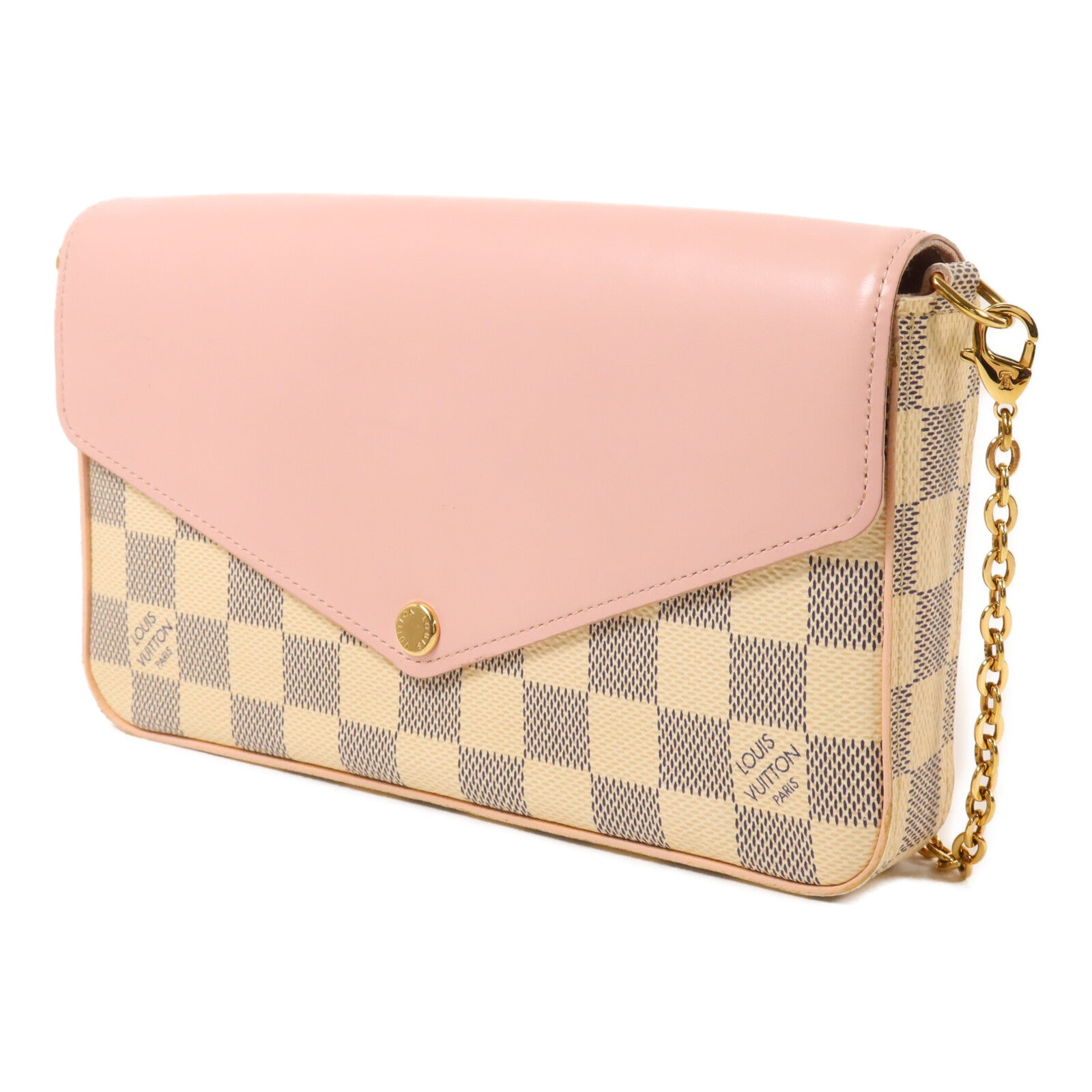 LOUIS VUITTON Damier Azur Felicie Pochette鏈帶肩背袋